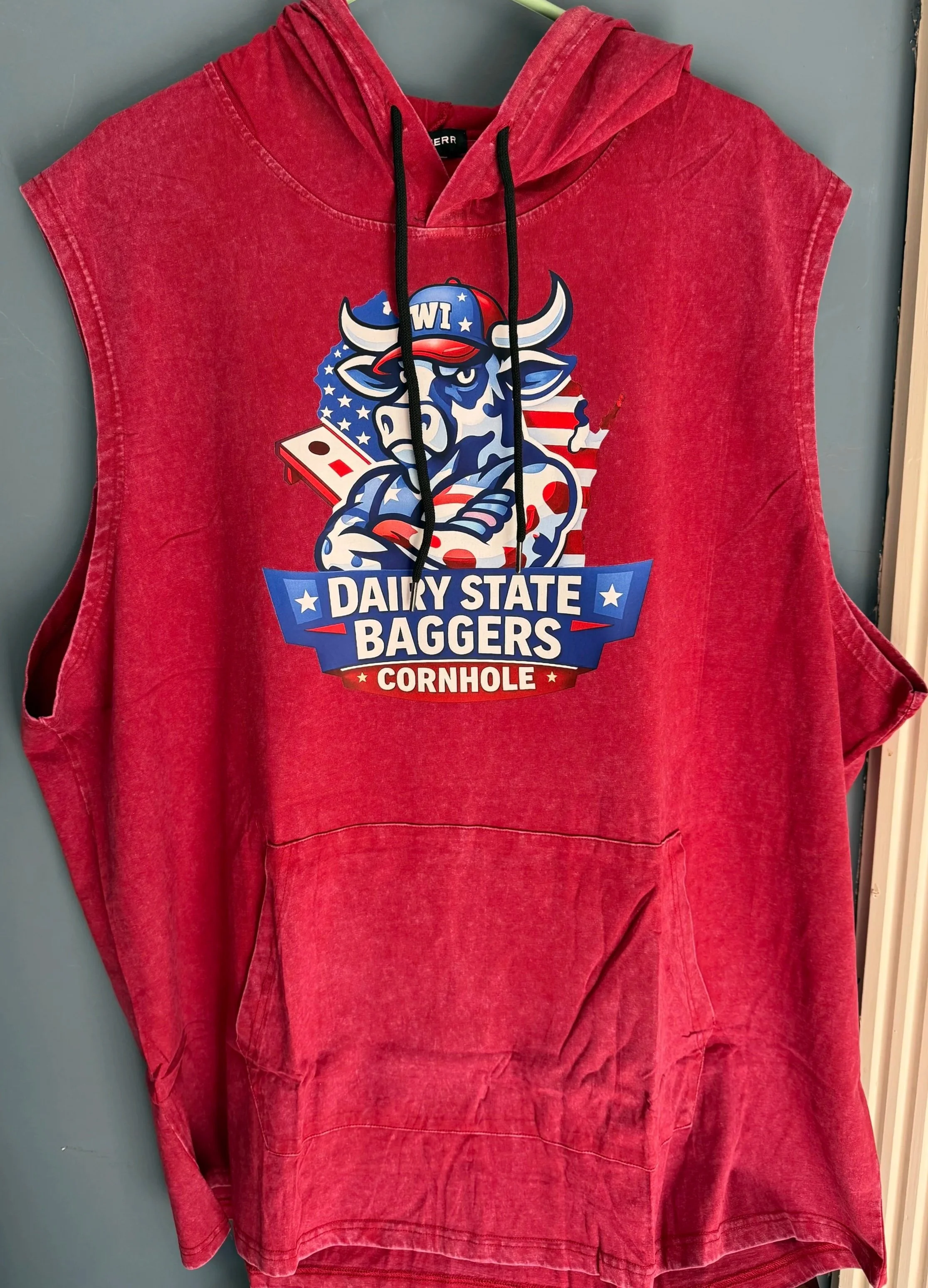 Dairy State Baggers Red, White and Bull "OG" Sleeveless Hoodie