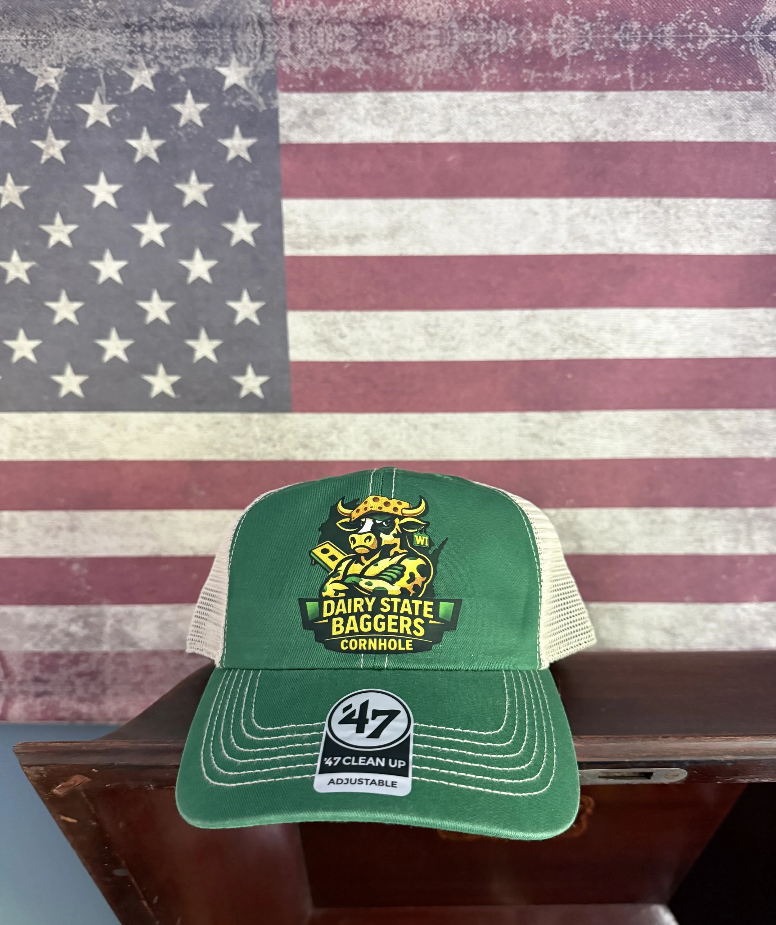 Dairy State Baggers Gold/Green Head of Cheese Hat