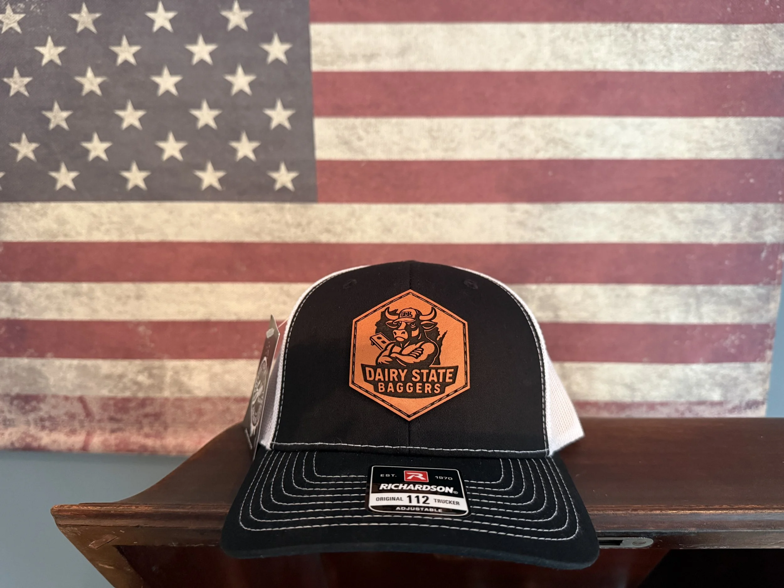 The Dairy State Baggers Leather Patch Trucker Cap