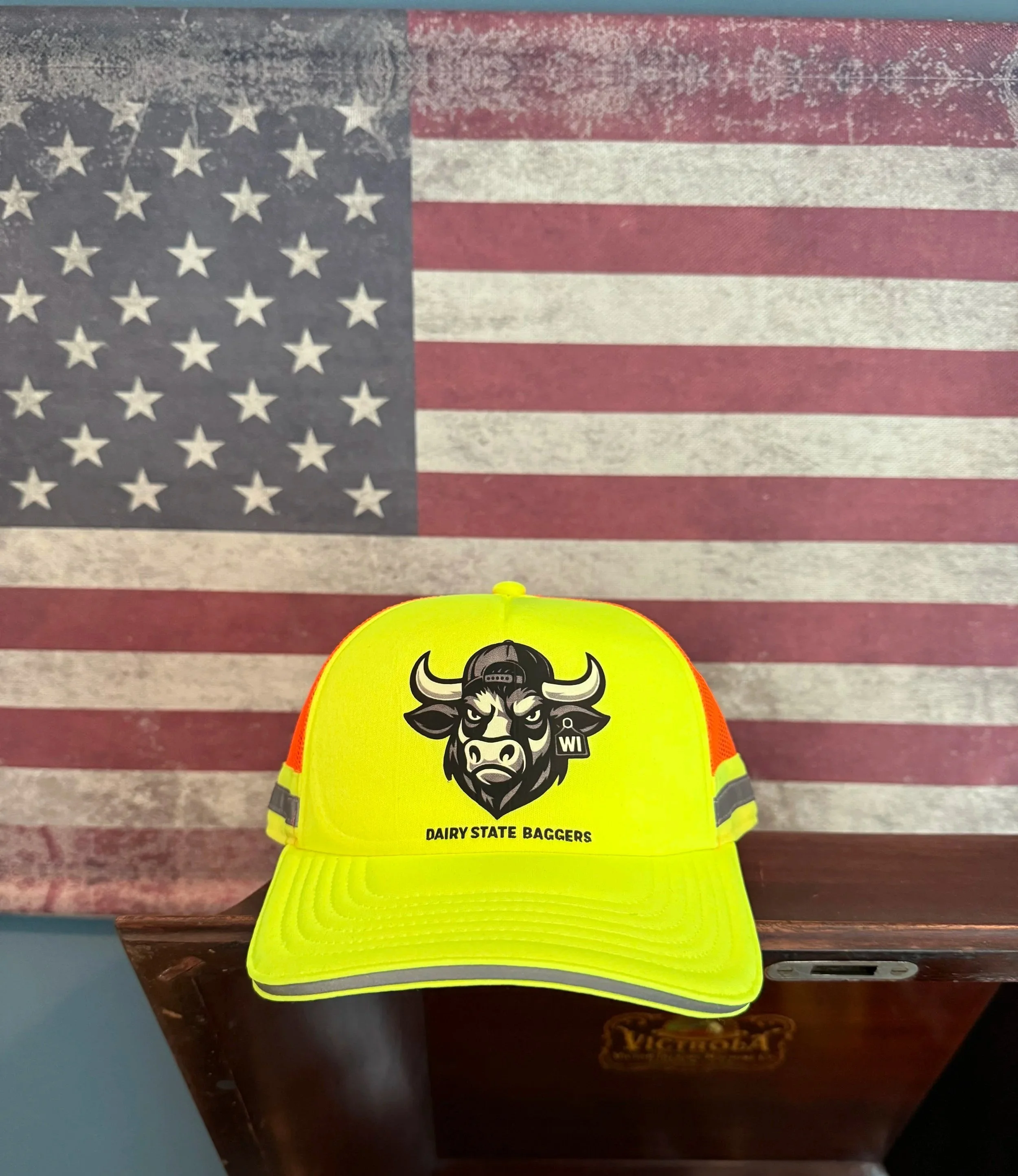 Dairy State Baggers Hi-Vis Big Bull Adjustable Hat