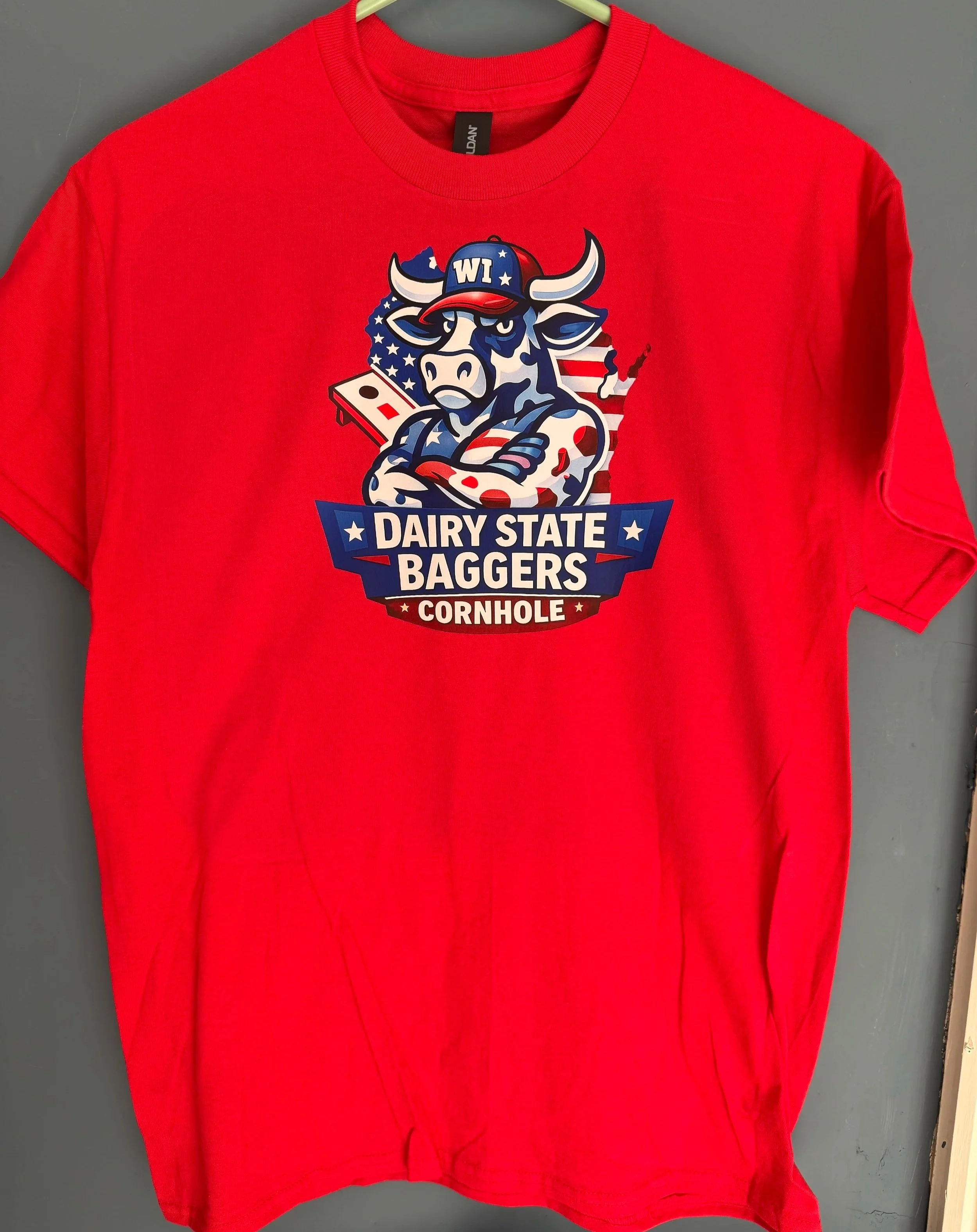 Dairy State Bagger Red , White and Bull "OG" Logo