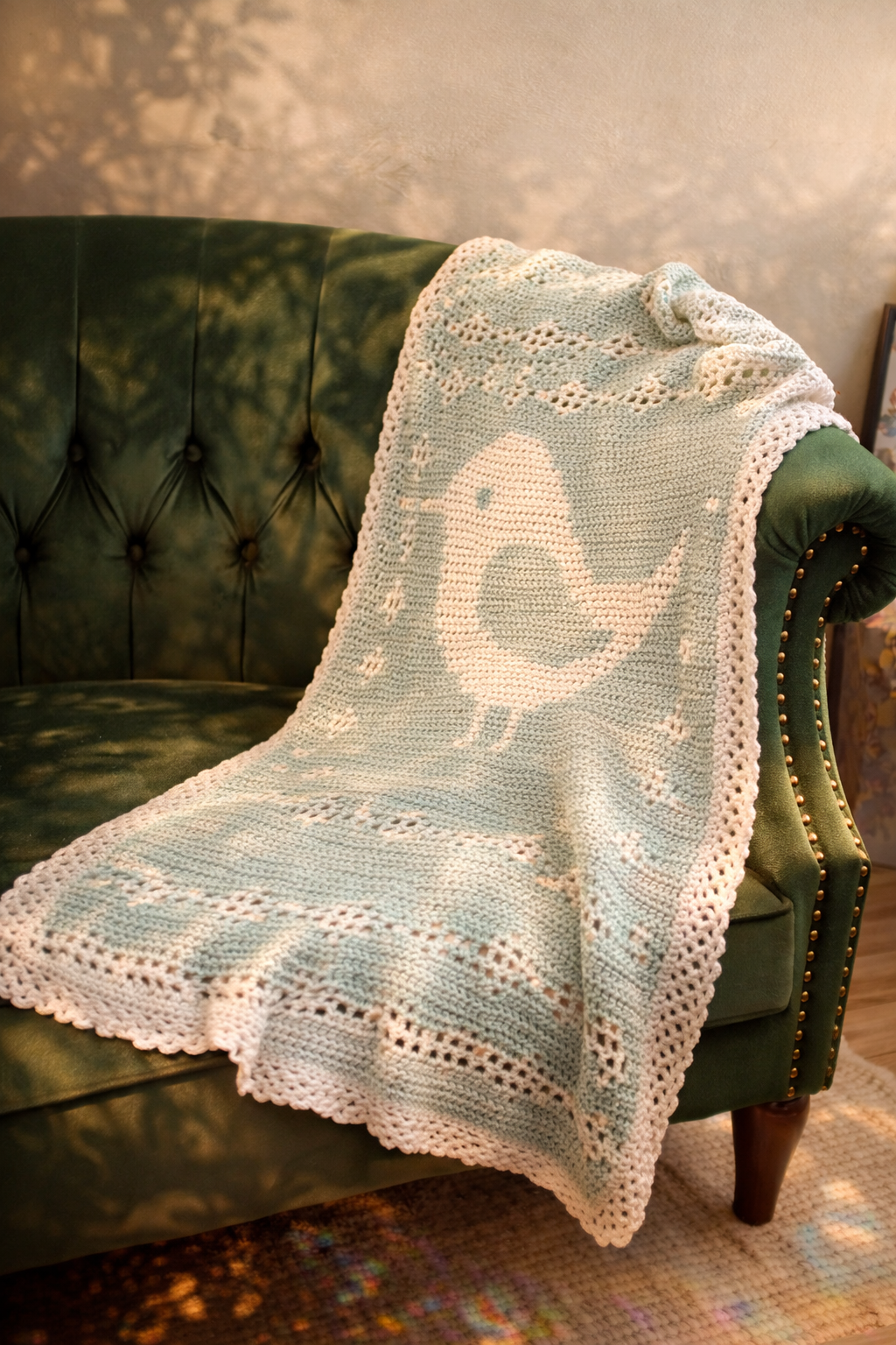 Songbird Filet Lace Blanket
