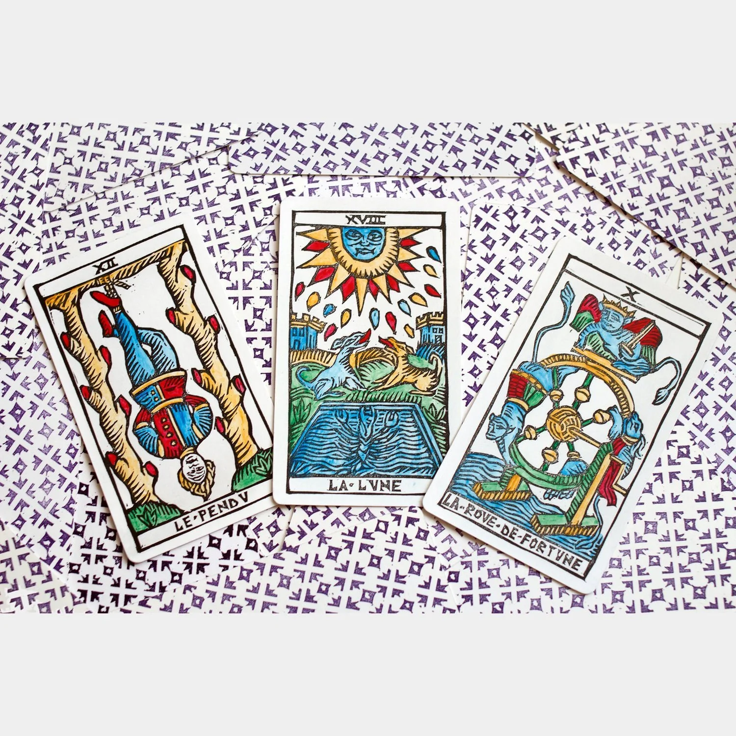 Handmade author's deck of Tarot cards. Marseille Tarot