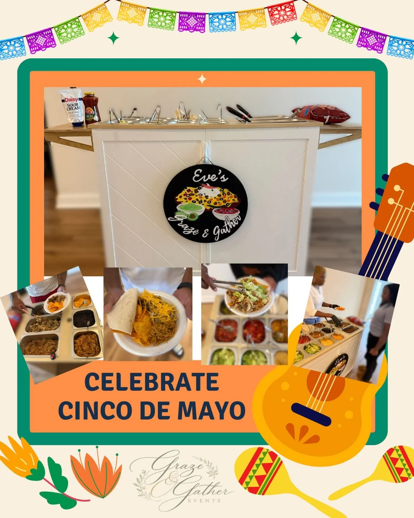 Another successful event in the books! 🌮🎉 Happy Cinco de Mayo from Graze &amp; Gather Events! 💃✨

Our taco cart was a hit and brought all the flavor and fun to the party! Whether you want it fully stocked and ready to serve or prefer to fill it wi