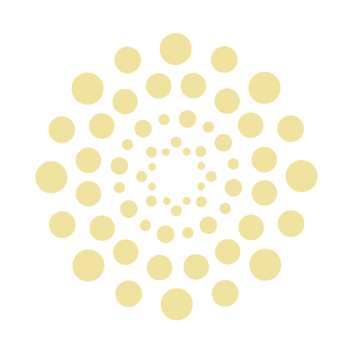 Golden circular dots arranged in a spiral pattern.