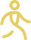 Minimalist icon of a person walking