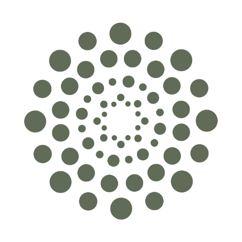 A spiral pattern of light green circles decreasing in size toward the center on a black background.