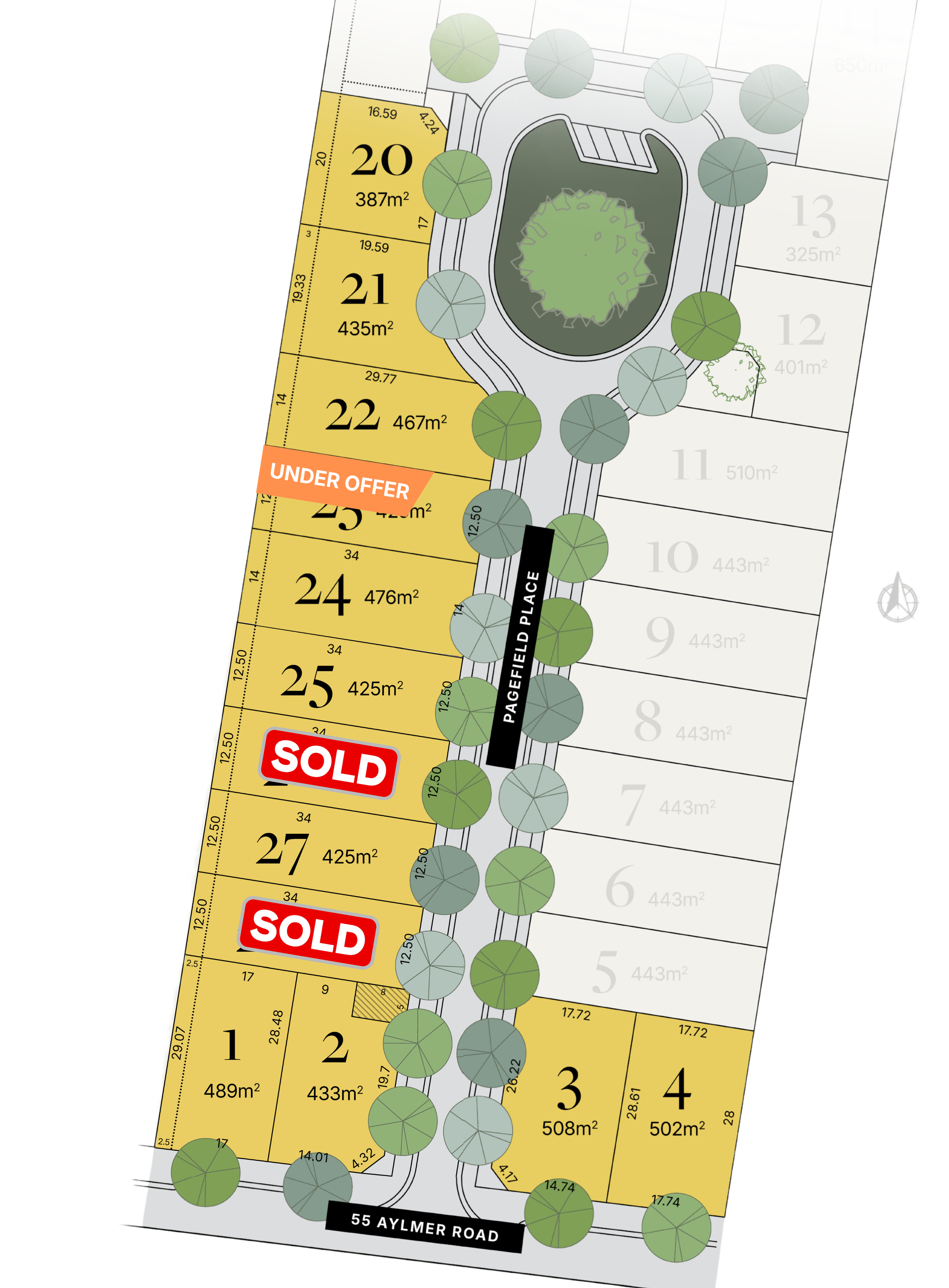 Eucara Release Plan showing lots that are SOLD, Available and Under Offer