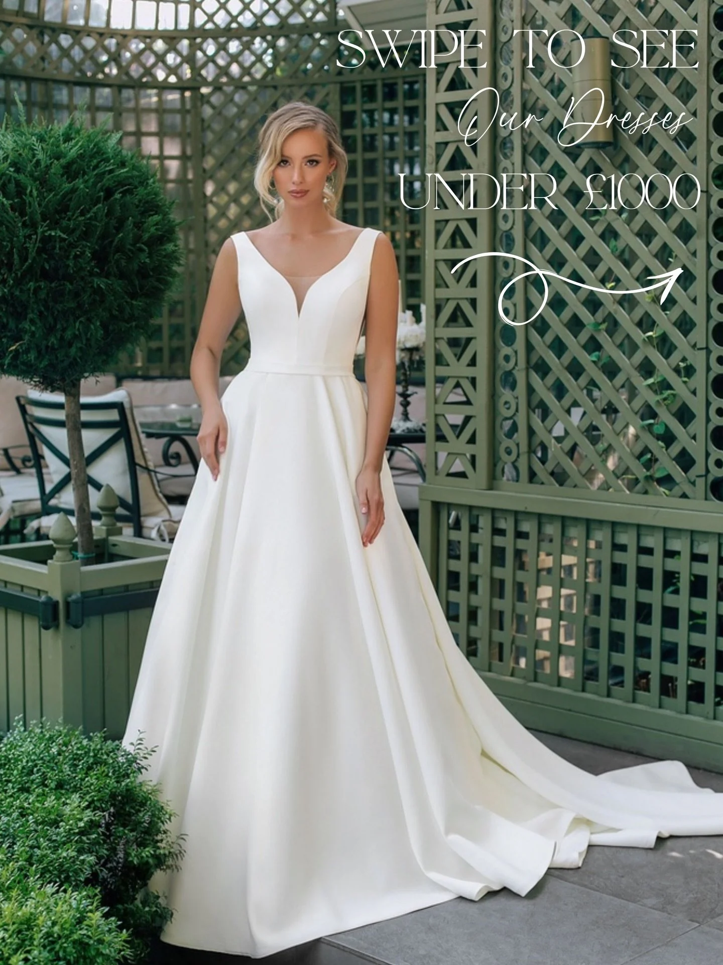 Your dream dress doesn&rsquo;t have to break the bank 🩷

Swipe to see all these gorgeous dresses all under &pound;1000. Because every bride deserves to feel absolutely stunning, whatever her budget 🌸

1. Bella
2. Angelo
3. Siena
4. Adena
5. Evelyn 