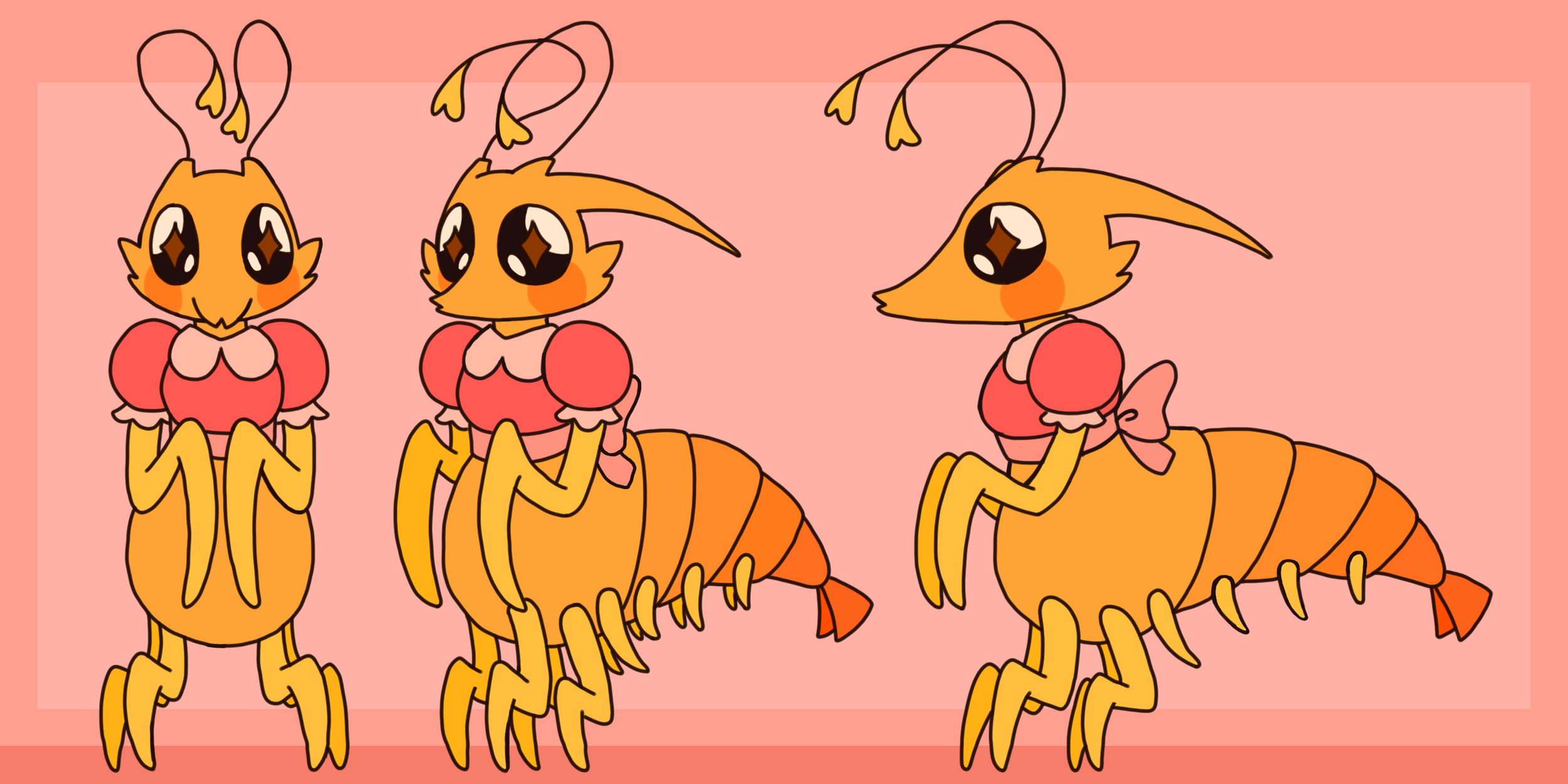 Poppy - A determined shrimp magical girl who is climbing the Tower of Bubel so she can see what lies above her ocean home.