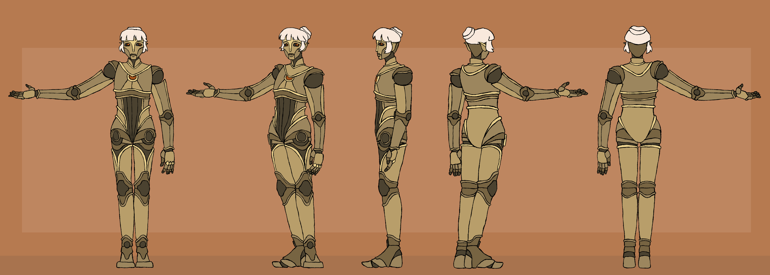 Ju-N1932 - An automaton granted sentience when a burst of magic tore through the land, destroying much human society. She was designed to closely resemble a human, but she can't recall why or what her original purpose pre gaining sentience might have