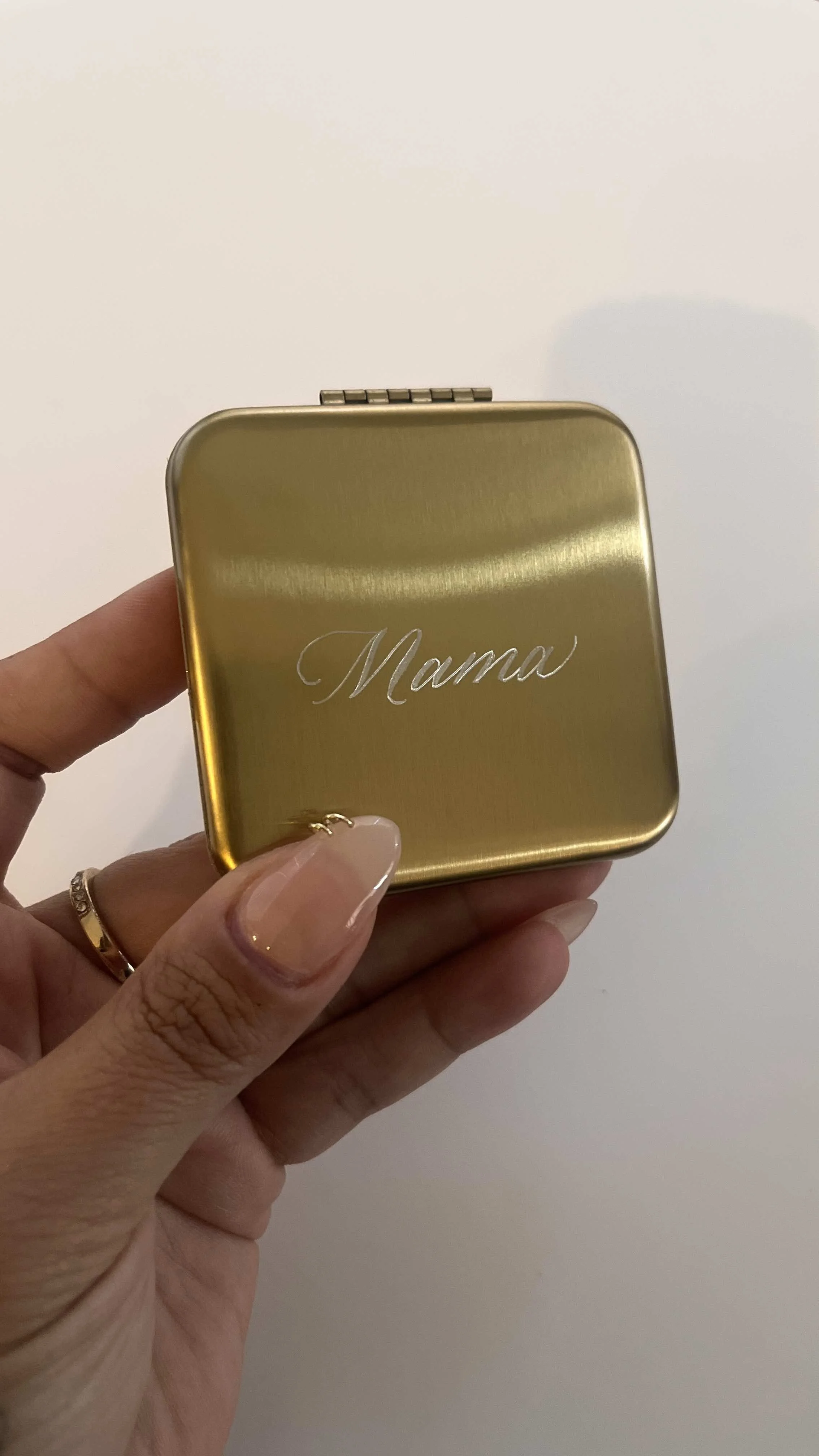 Custom Engraved Compact Mirror - Gold