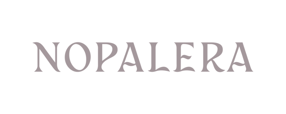 The word 'NOPALERA' written in large, stylized gray letters against a black background.