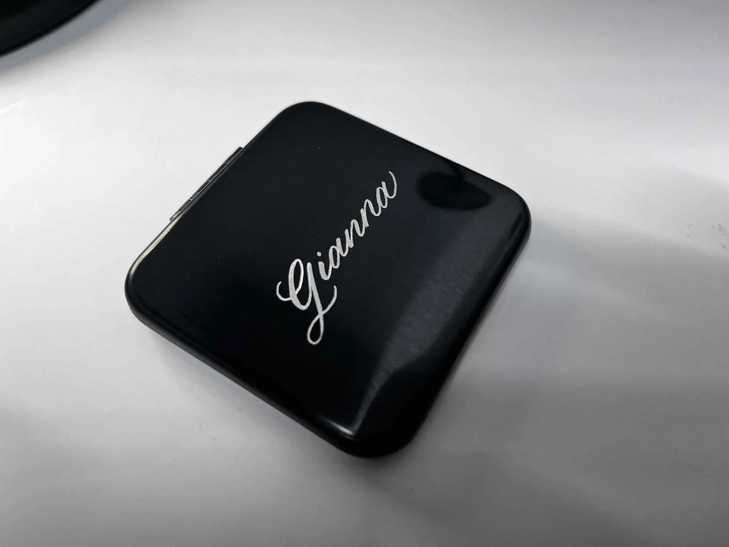 Custom Engraved Compact Mirror - Black
