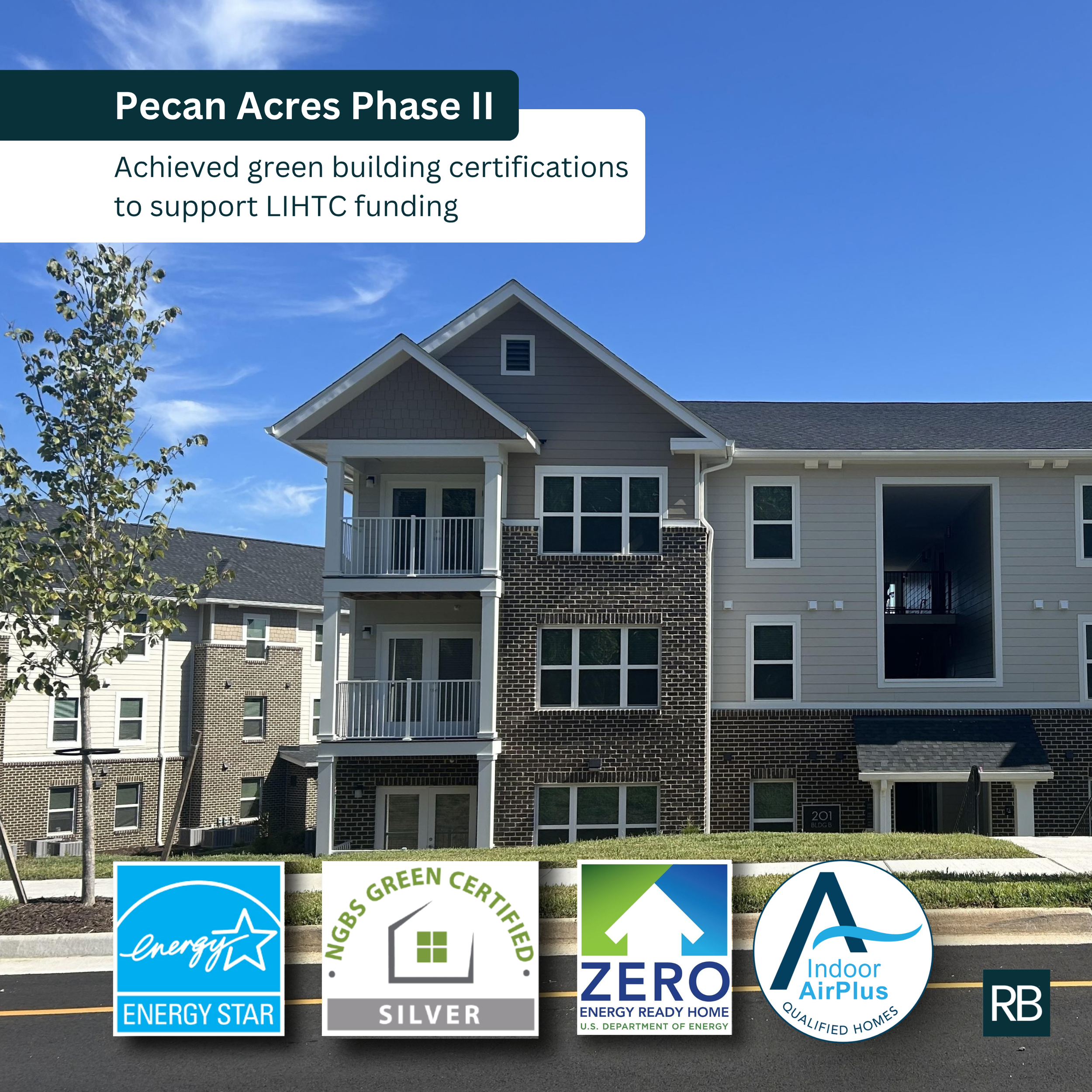 Pecan Acres Achieved: NGBS Silver, ENERGY STAR, DOE ZERO Energy Ready Home, and Indoor AirPlus