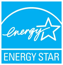 Energy Star logo with a blue background and white text and star design.