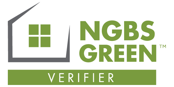 NGBS Green Verifier logo with a green house and the text 'NGBS GREEN VERIFIER' on a black background.