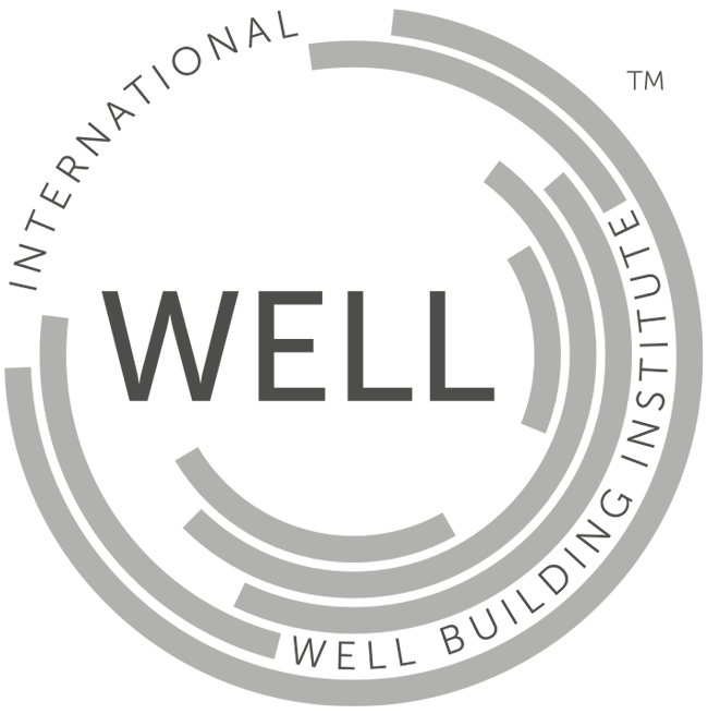 Logo of the International Well Building Institute with the word 'WELL' in the center and circular design elements surrounding it.