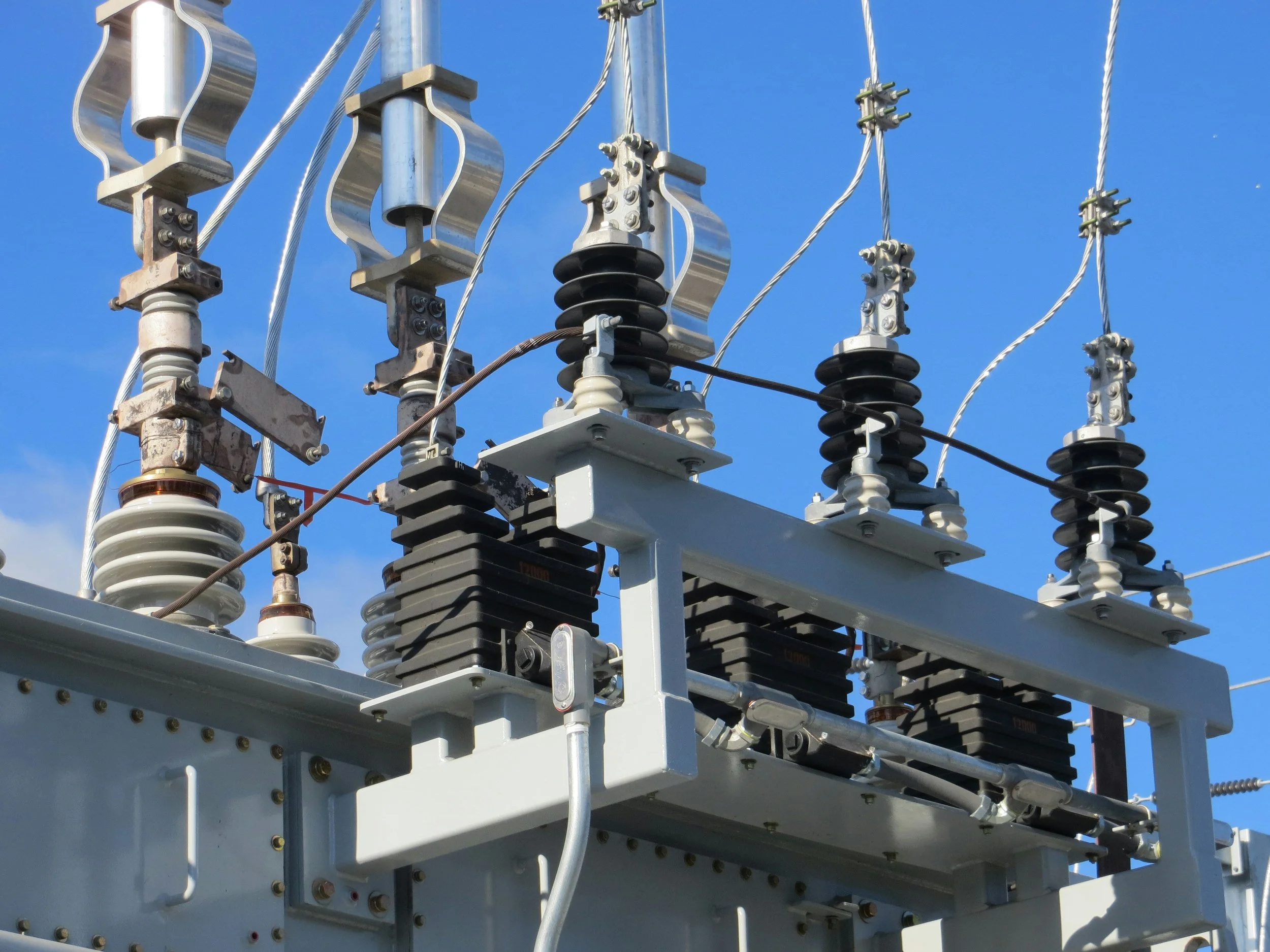 Close up of an electric power station.