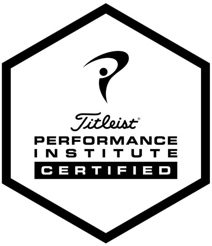 Titleist Performance Institute certified logo with a stylized letter 'T' and a hexagonal border.