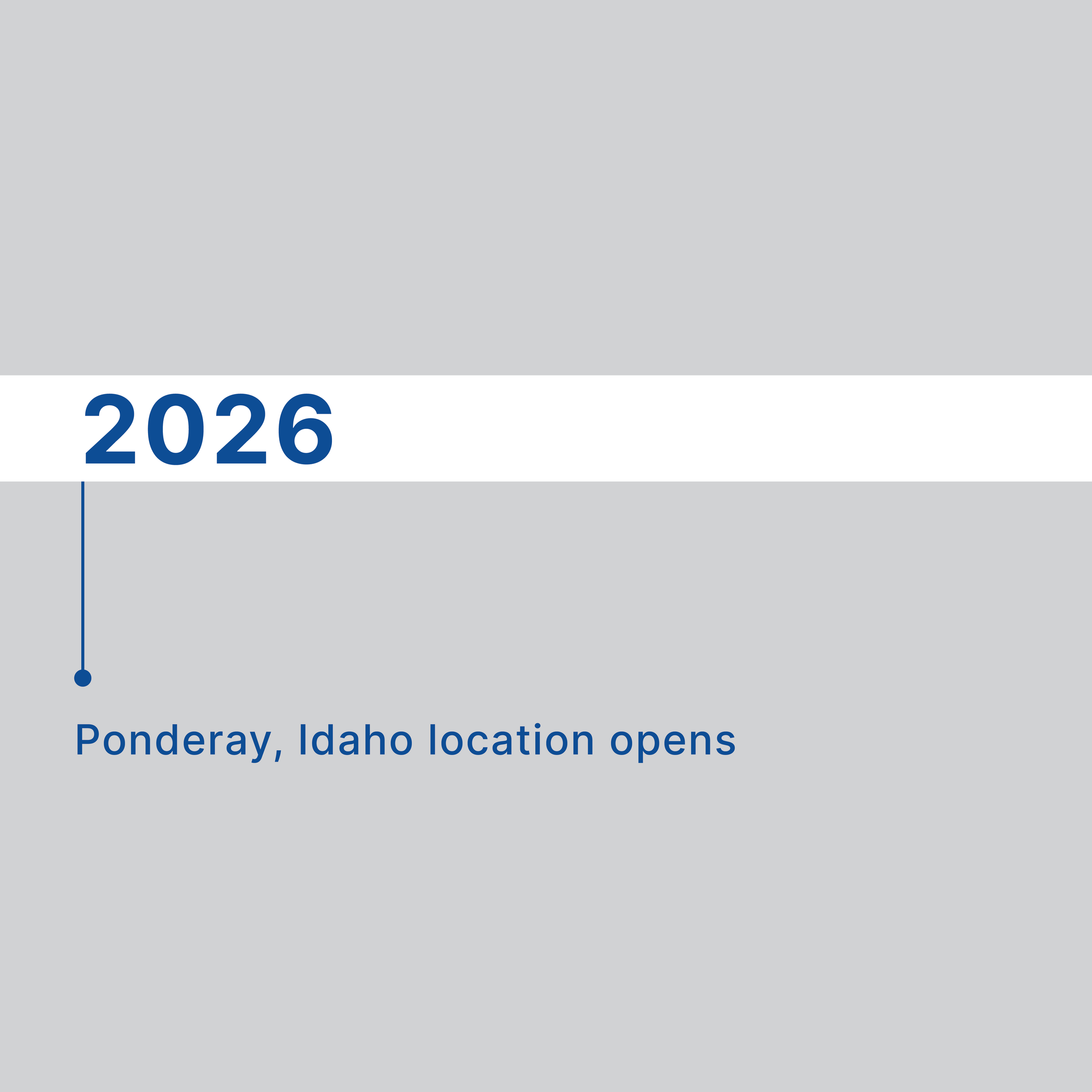 Close-up view of a calendar showing the year 2026 with the text 'Ponderay, Idaho location opens' below the date.