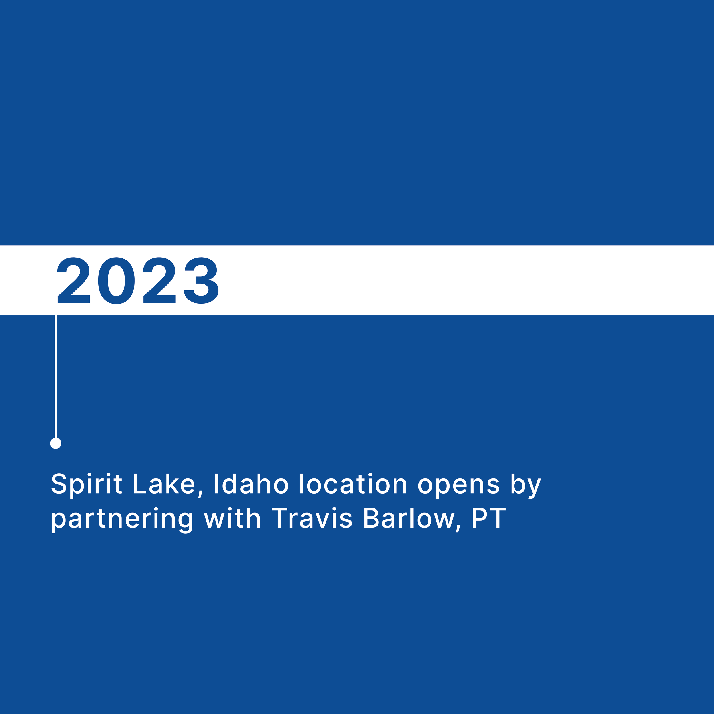 2023 announcement for Spirit Lake, Idaho, opening event in partnership with Travis Barlow, PT.