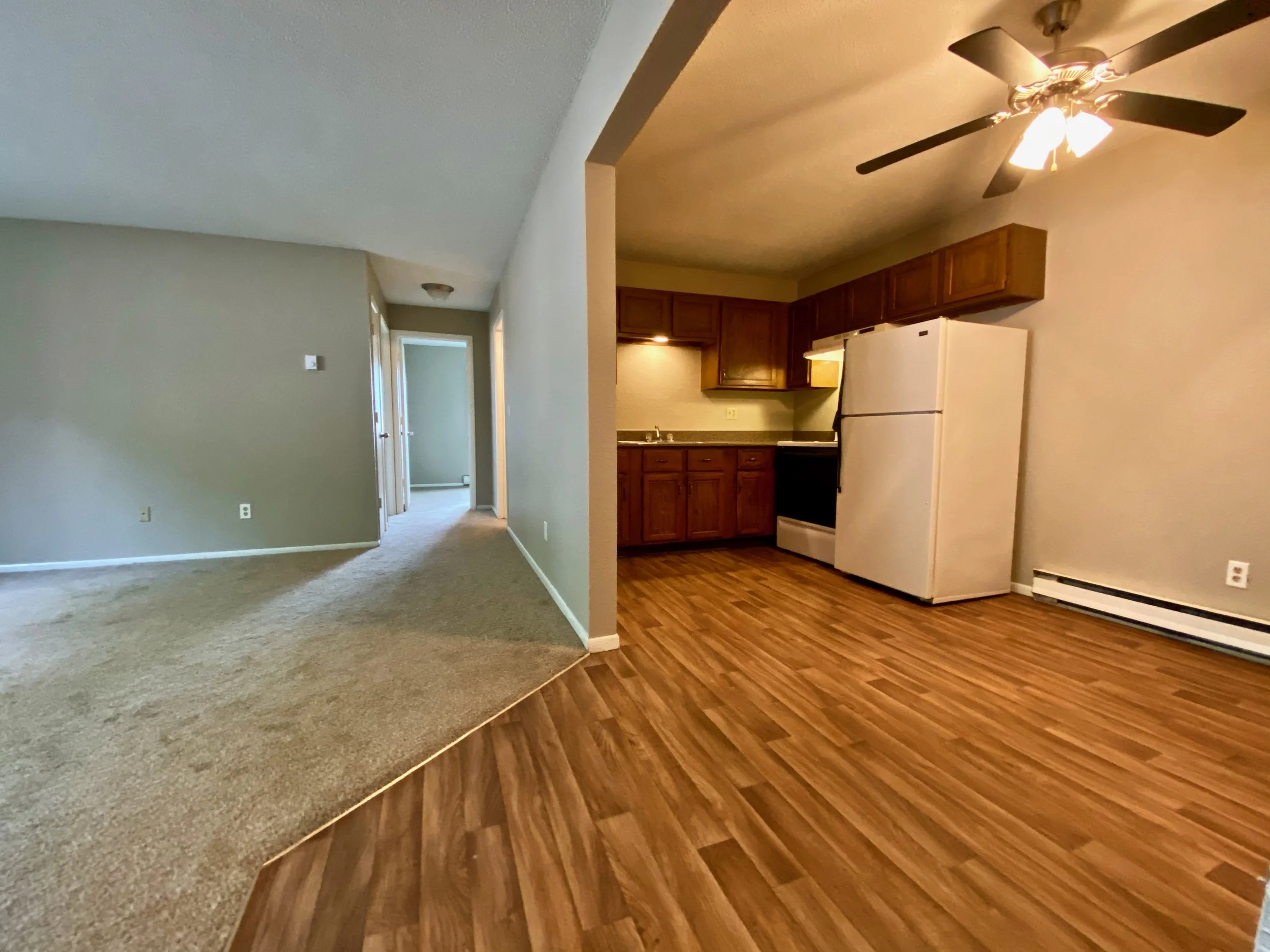 Living and dining spaces flow seamlessly to create one of the most open floorpans in any apartment community