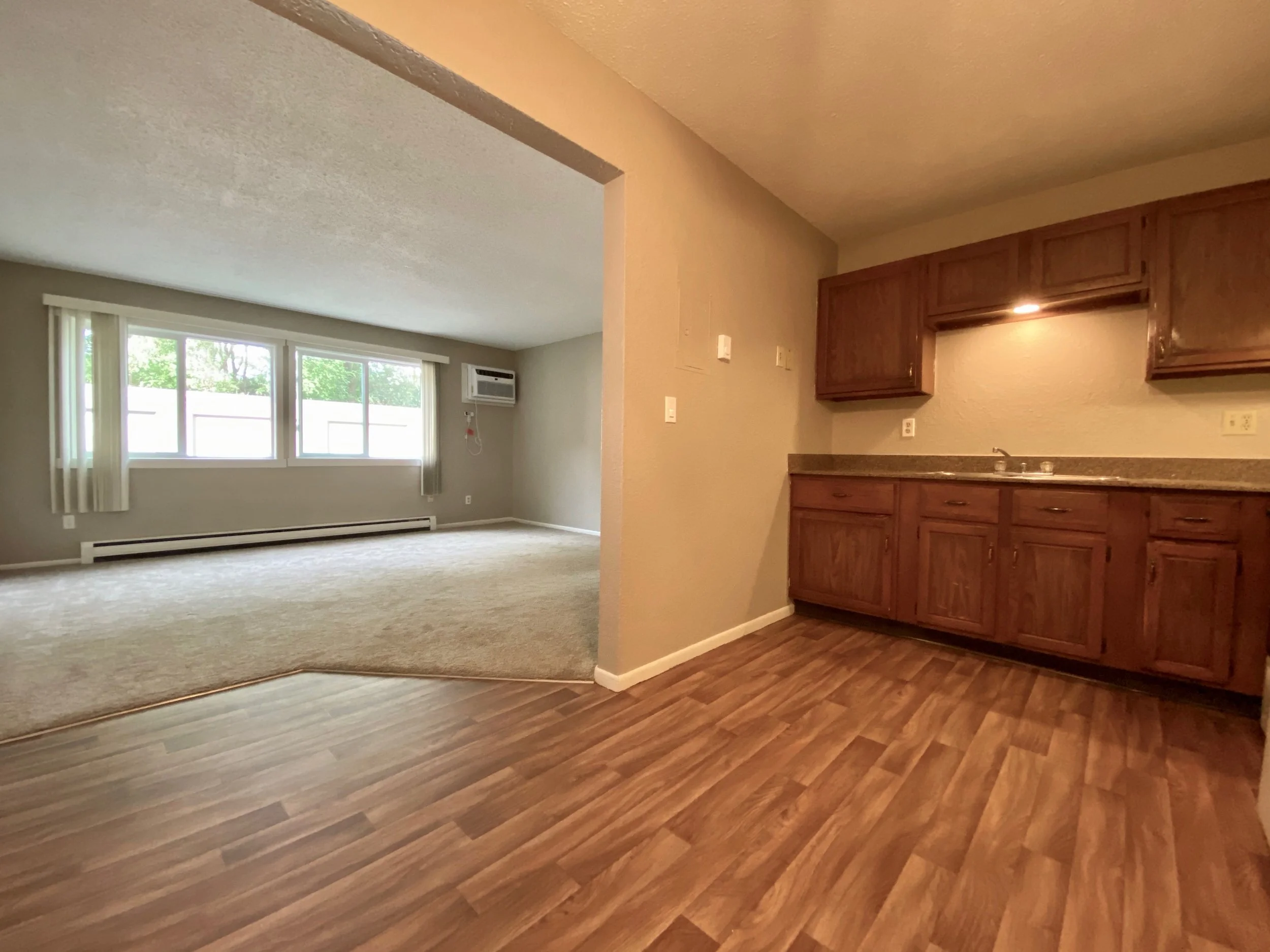 Living and dining spaces flow seamlessly to create one of the most open floorpans in any apartment community