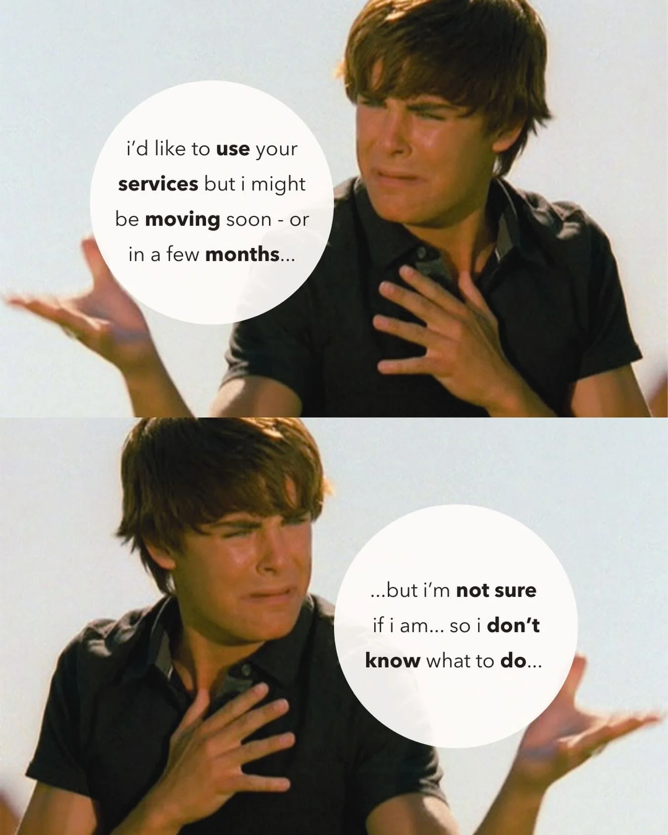 THE PRE-MOVE LIMBO🧍🔑

this has actually been a common concern and reason why some people have held off from reaching out 😯

we&rsquo;ve seen the pre-move limbo (and even &ldquo;potential&rdquo; pre-move limbo) massively increase decision paralysis