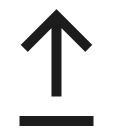 Flèche pointant vers le haut sur une ligne horizontale.