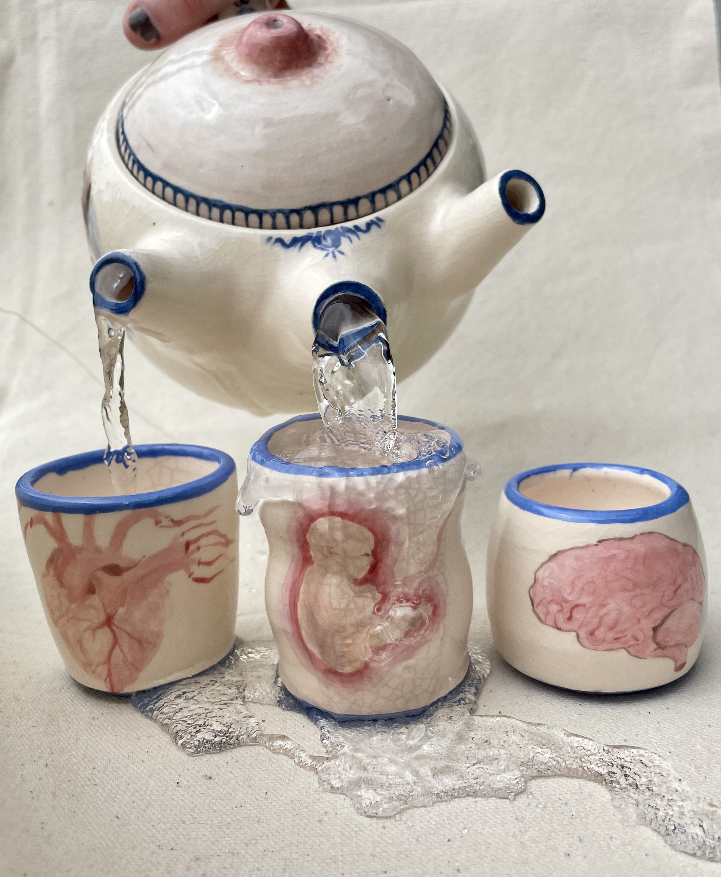 "High Tea" Underglaze on Ceramic (2024)