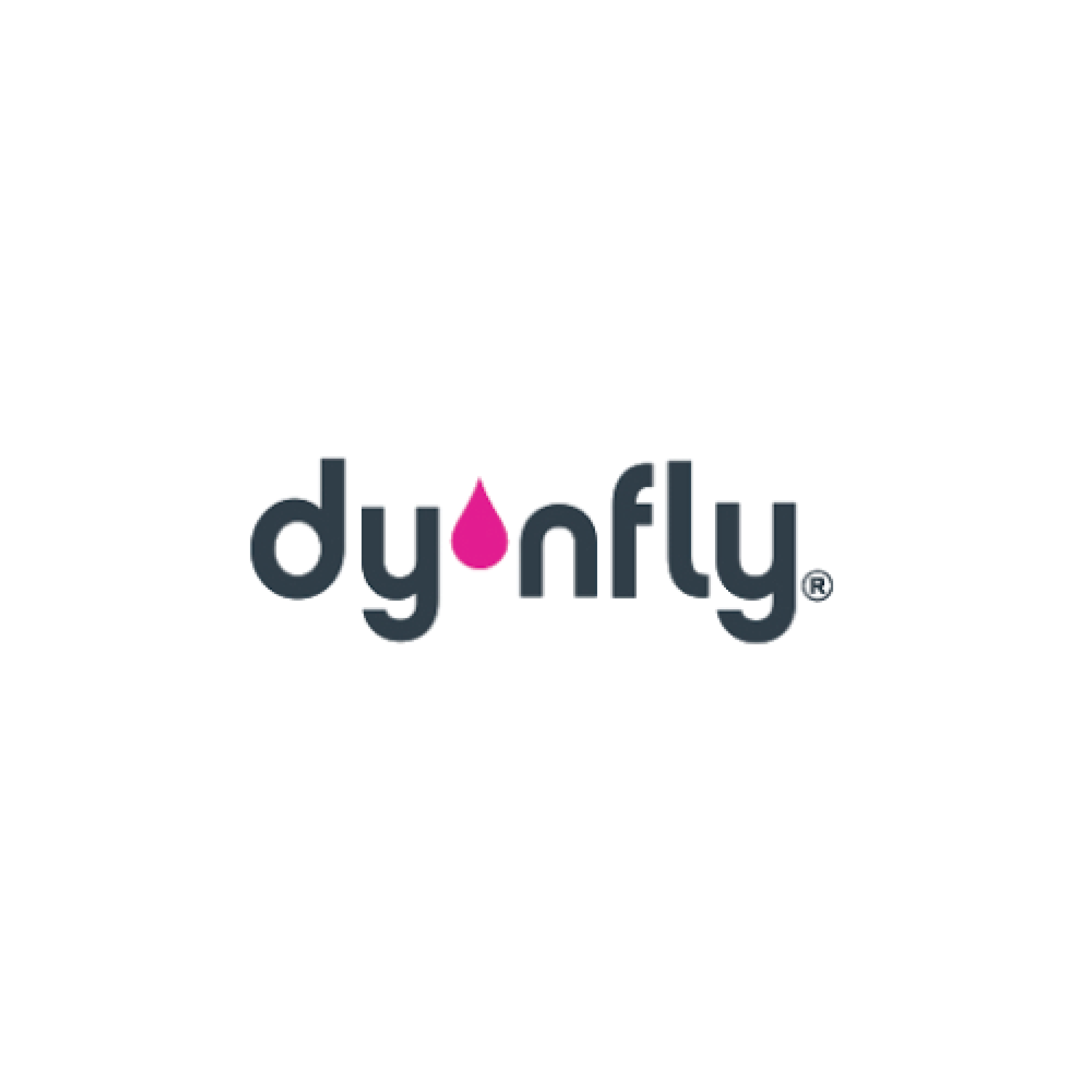 Close-up of a logo with the word 'doubtly' in black text and a pink teardrop shape replacing the letter 'a'.