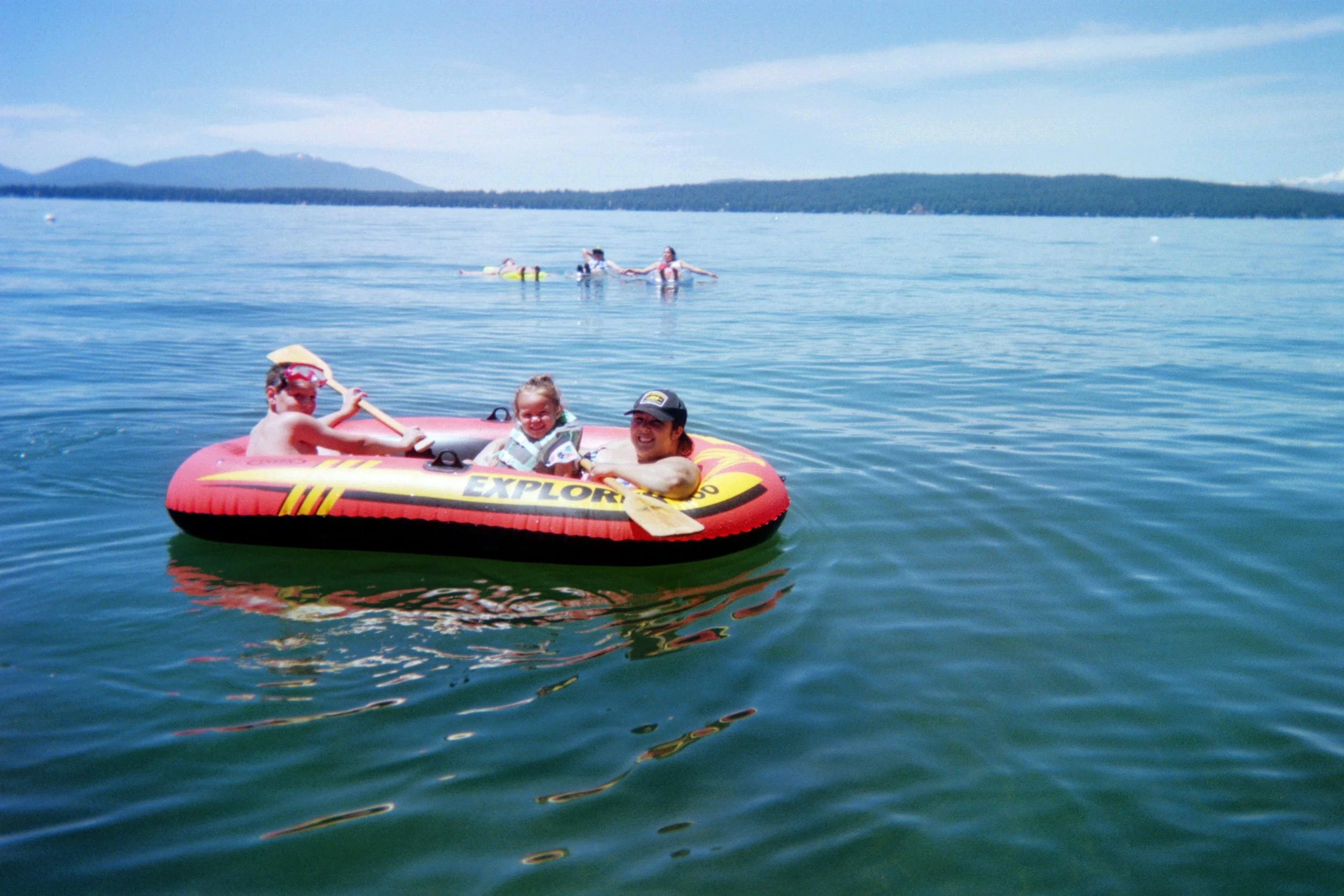 We paddled all the way to the cove and then the wind picked up and we couldn't get home. My daughter was crying and I was trying to reasure her we were going to be okay all while the wind kept pushing us farther. Eventually we had to go to shore and 