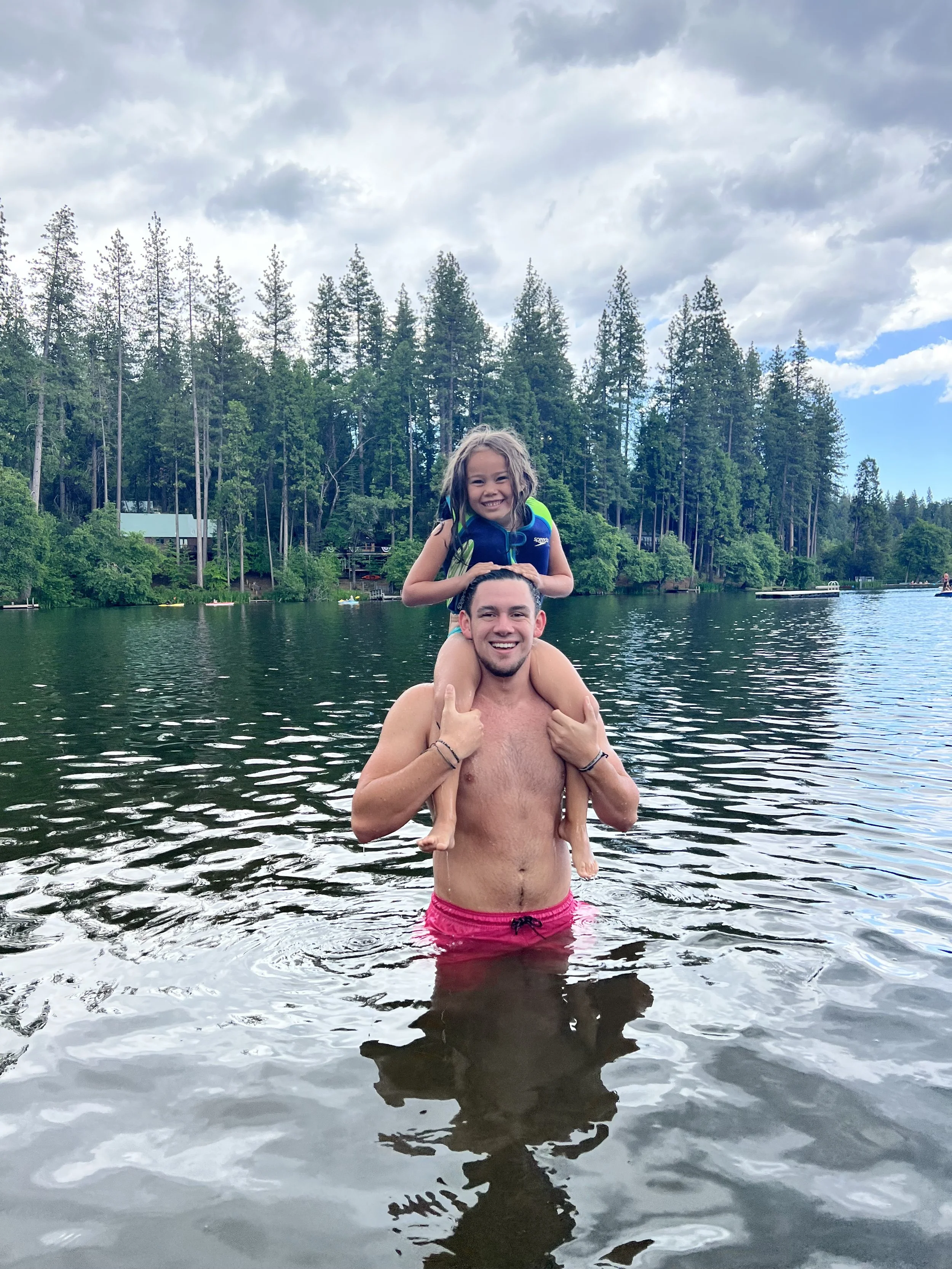 Twain Harte Lake with my brother Brent