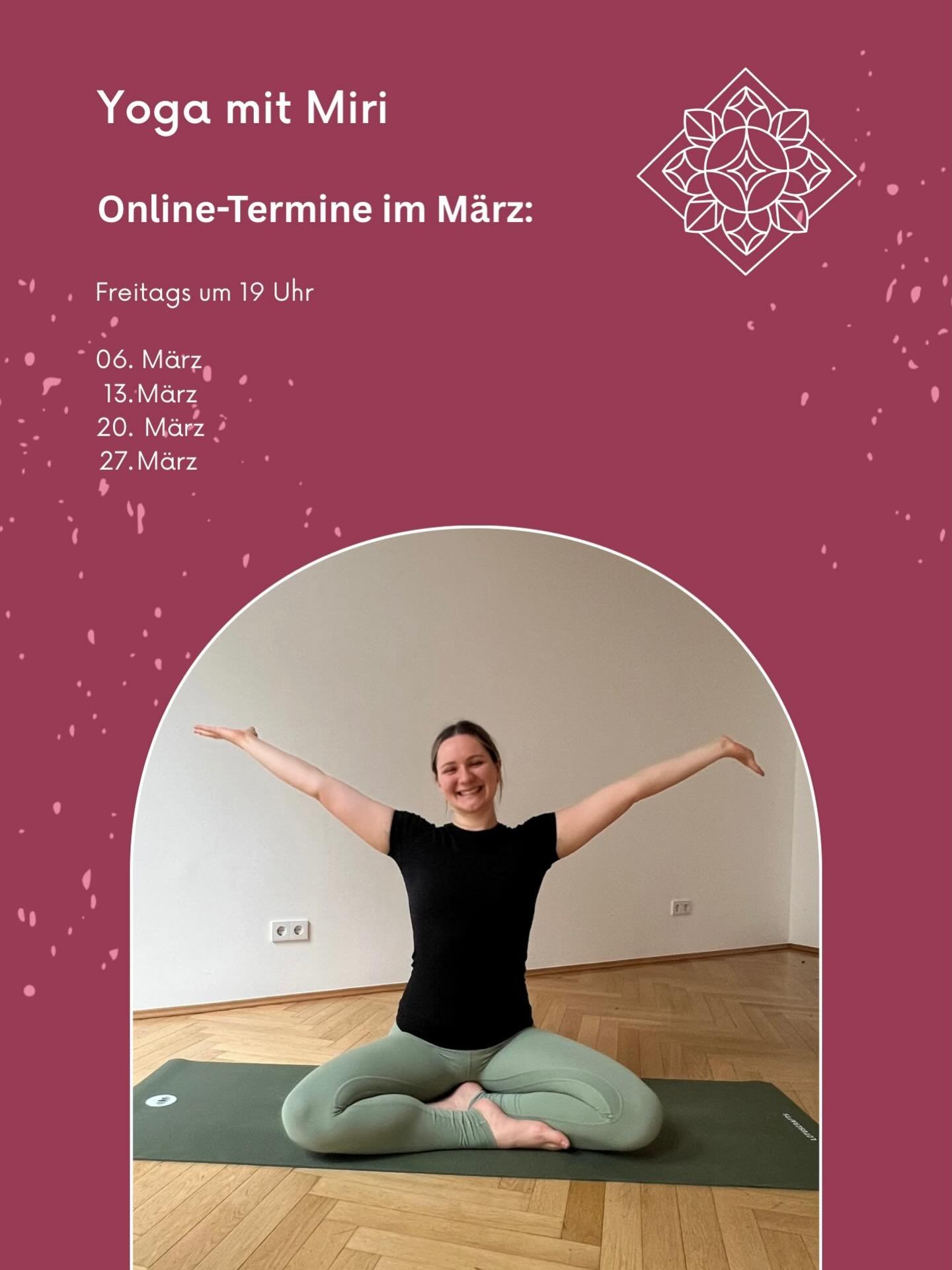 ✨ Online Yoga startet ✨

Ich freue mich riesig, ab sofort auch Online Mindful Flow Klassen anzubieten 🤍 
Im M&auml;rz jeden Freitag um 19 Uhr.

Live via Zoom &ndash; ganz entspannt von zuhause.

🧘&zwj;♀️ 60 Minuten Mindful Flow
💻 Live via Zoom
💰 