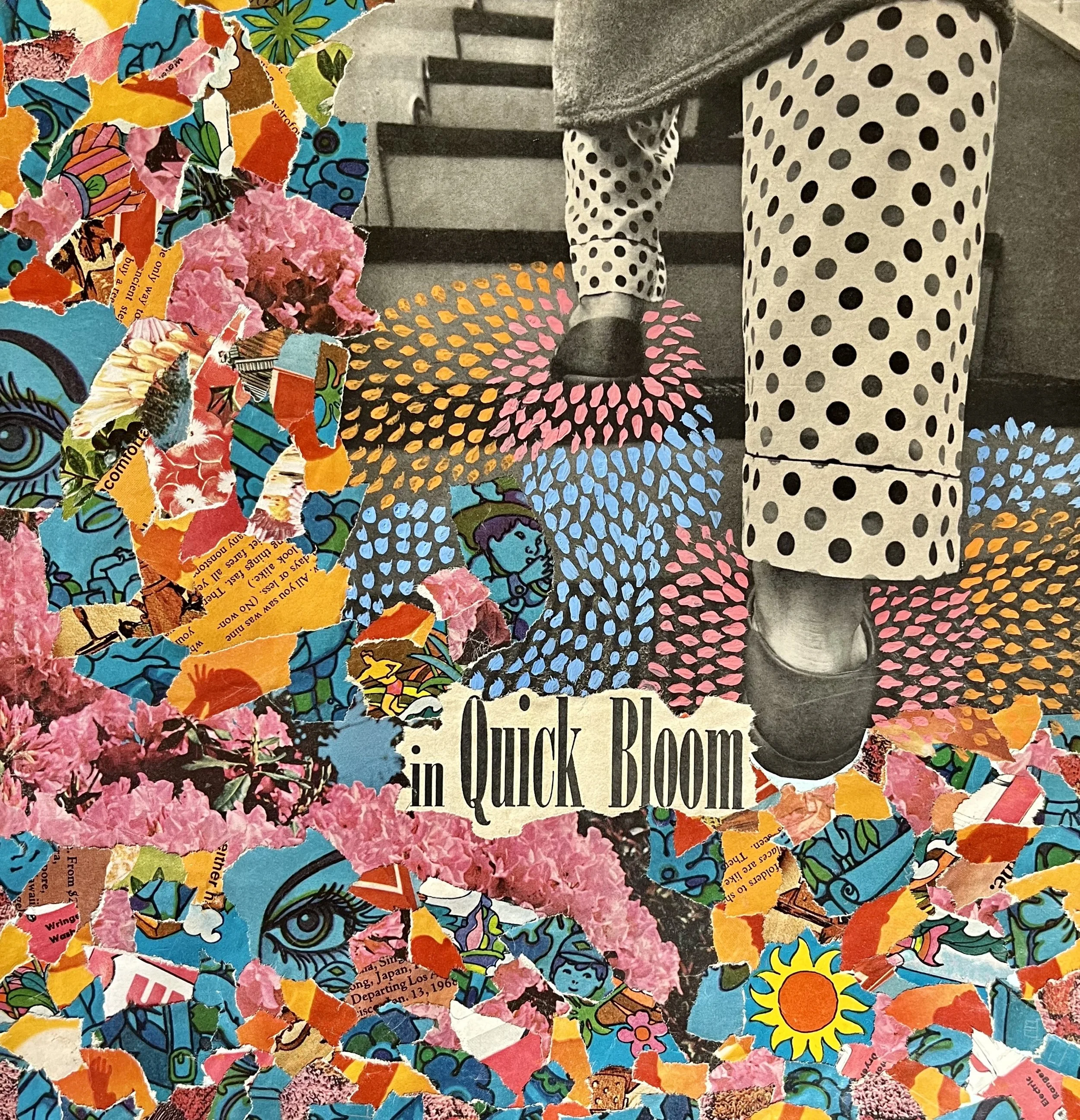 12x12 mixed media collage on paper titled "Bloom"