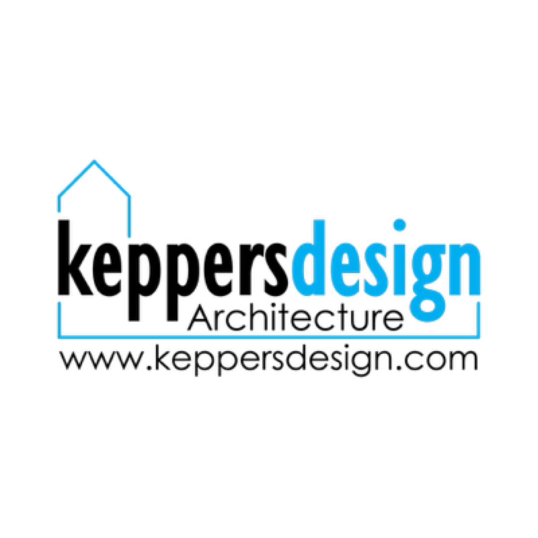 Keppers Design Architecture logo with a house outline and website URL www.keppersdesign.com.