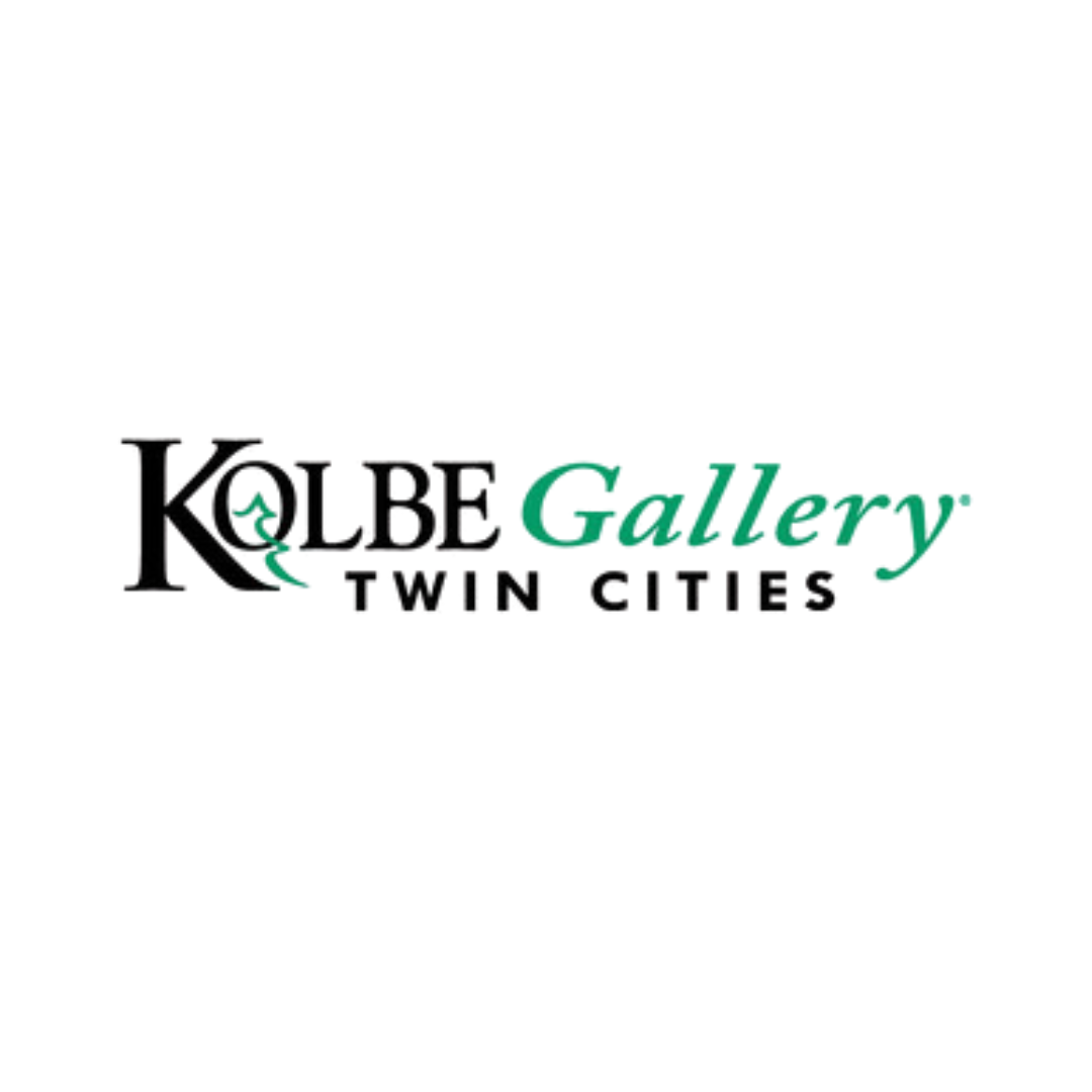 Logo for Kolbe Gallery Twin Cities, featuring stylized text with a green and black color scheme.