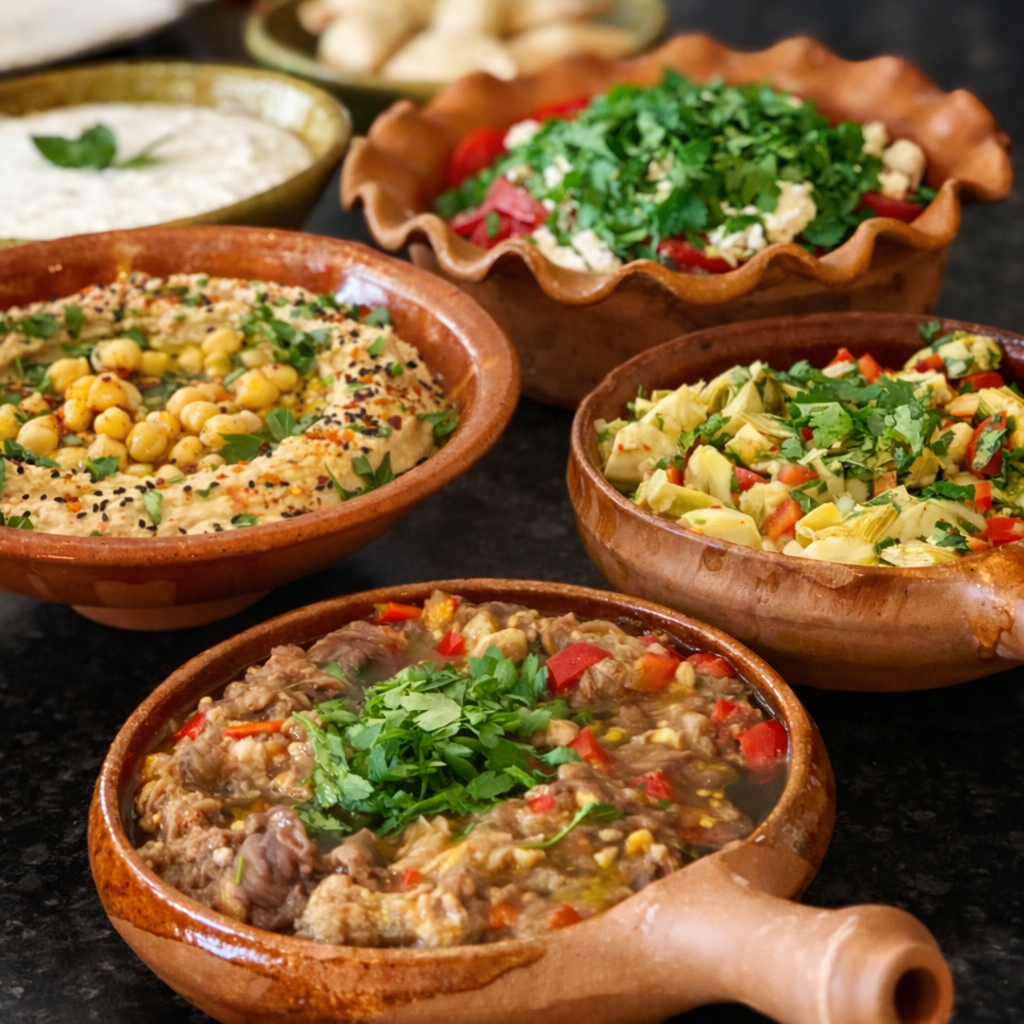 Mezza verschiedene Gerichte