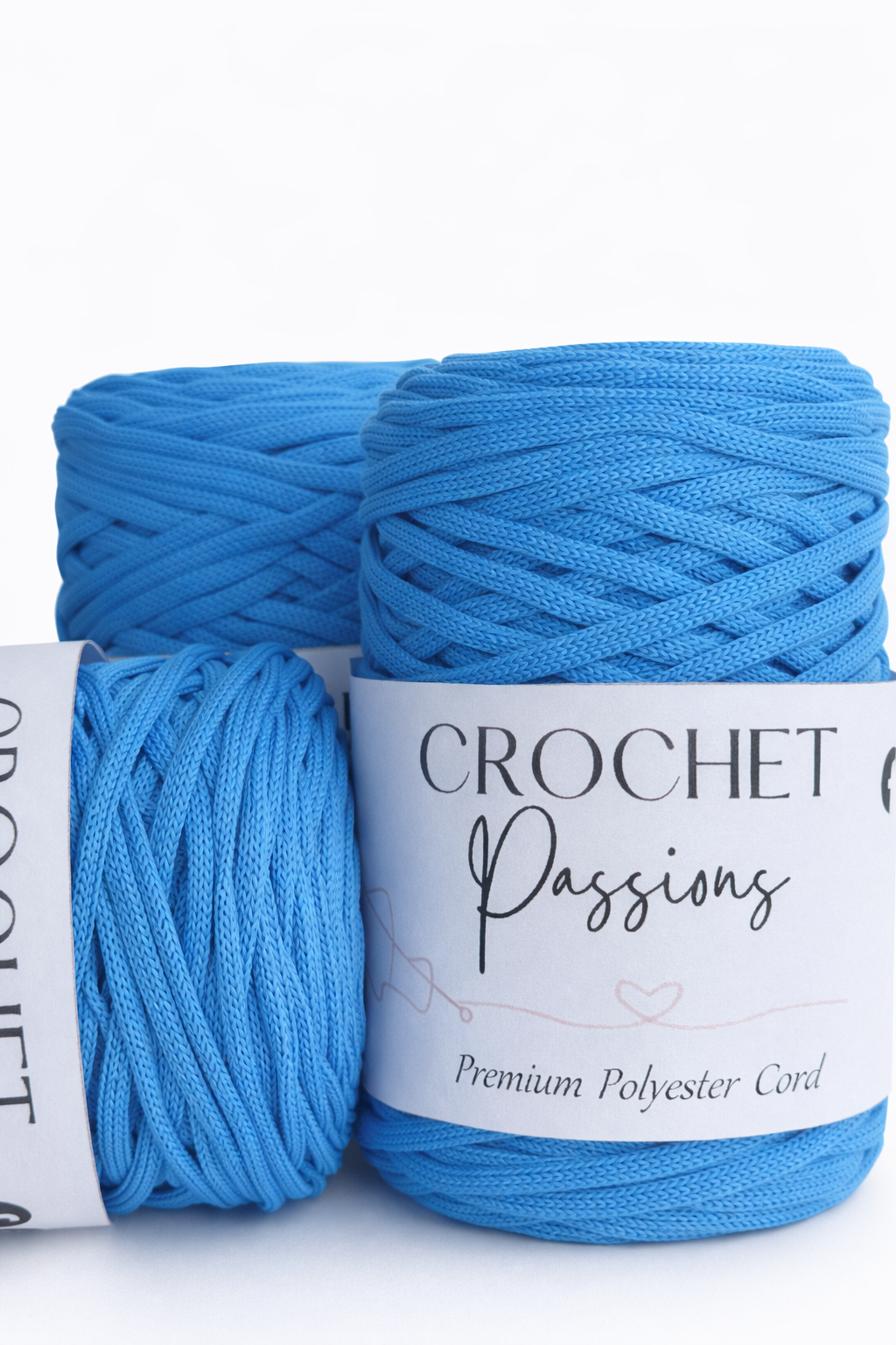 Flat Polyester Cord 5mm - Azure