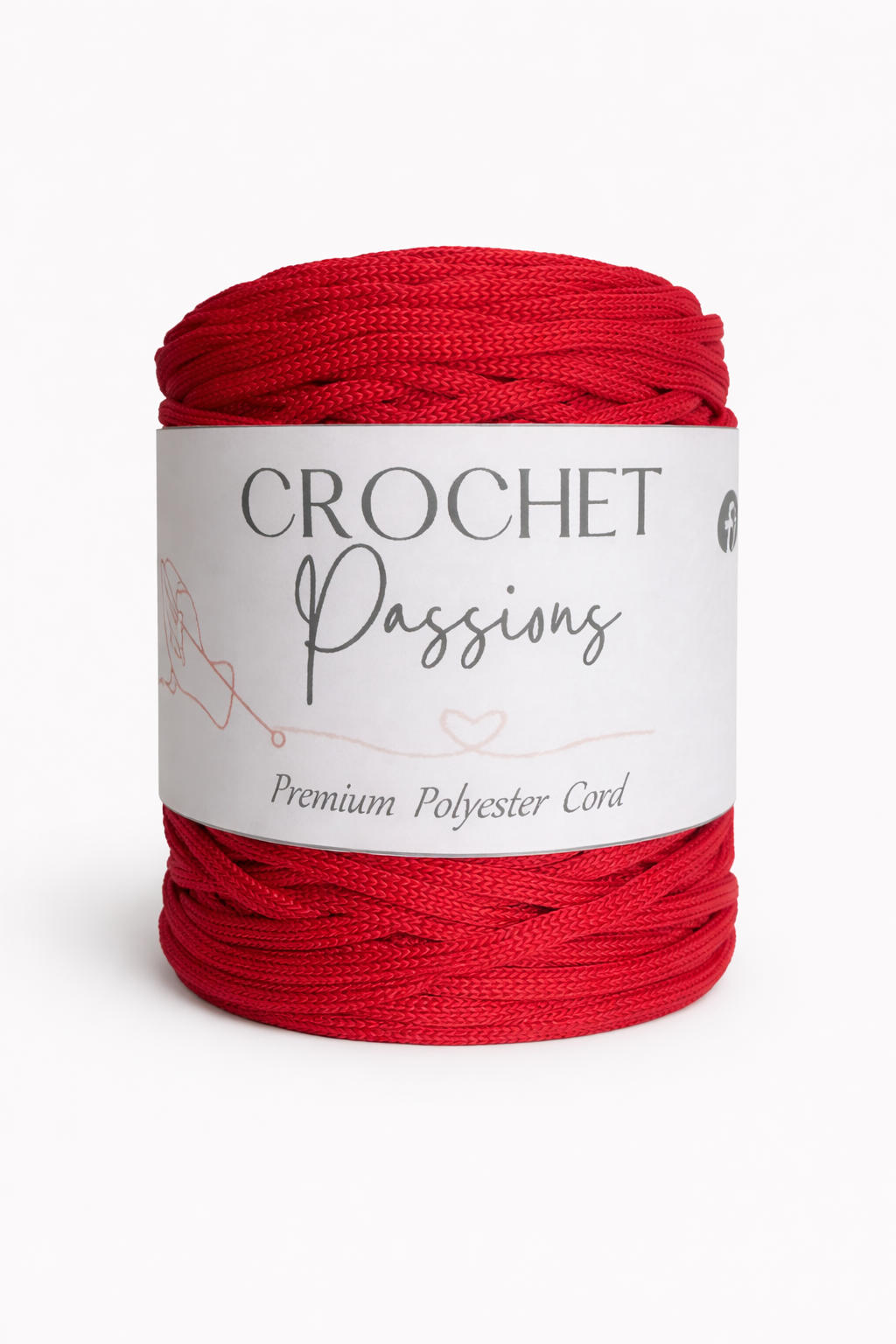 Flat Polyester Cord 5mm -  Red