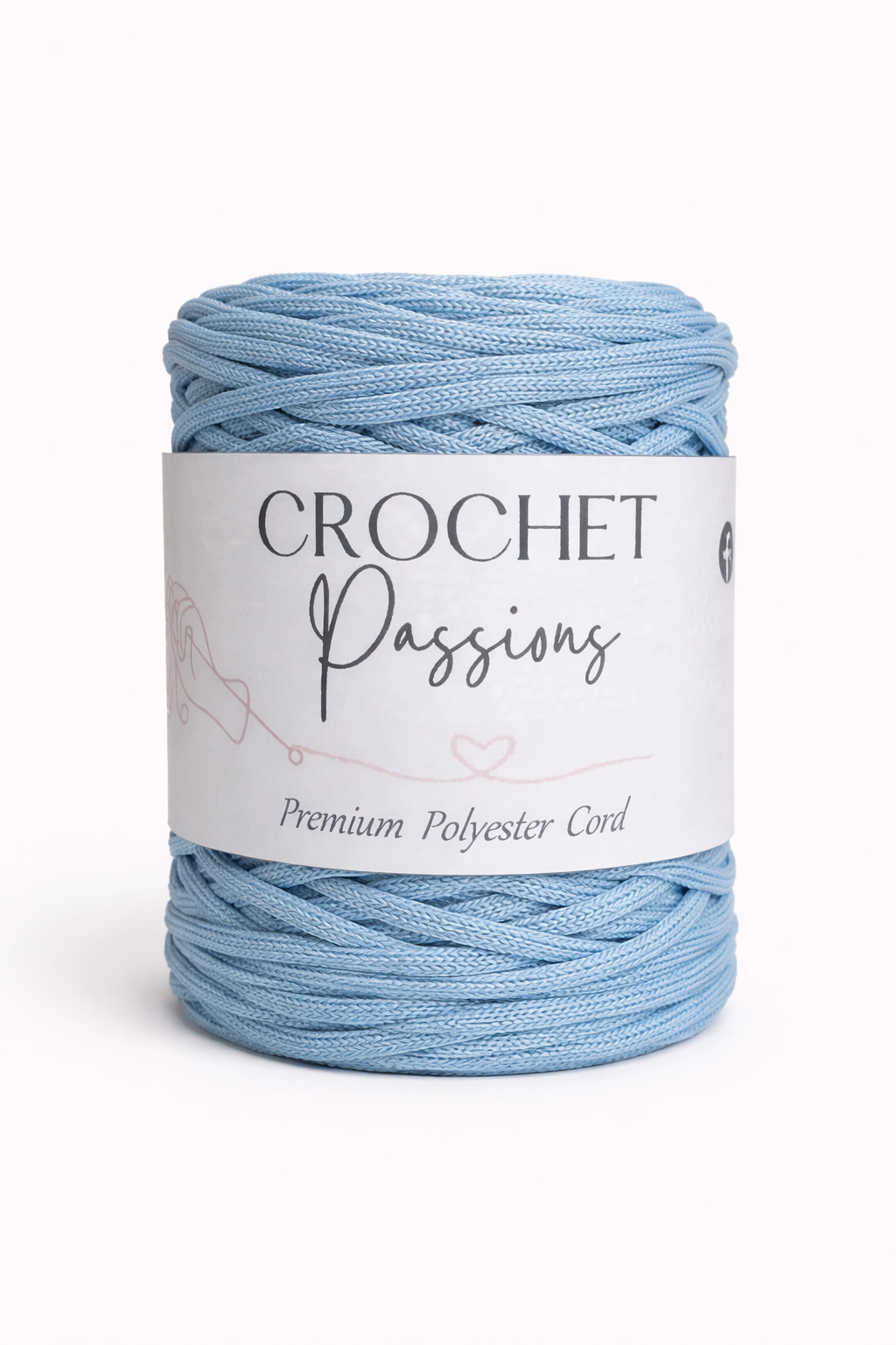 Flat Polyester Cord 5mm -  Sky Blue