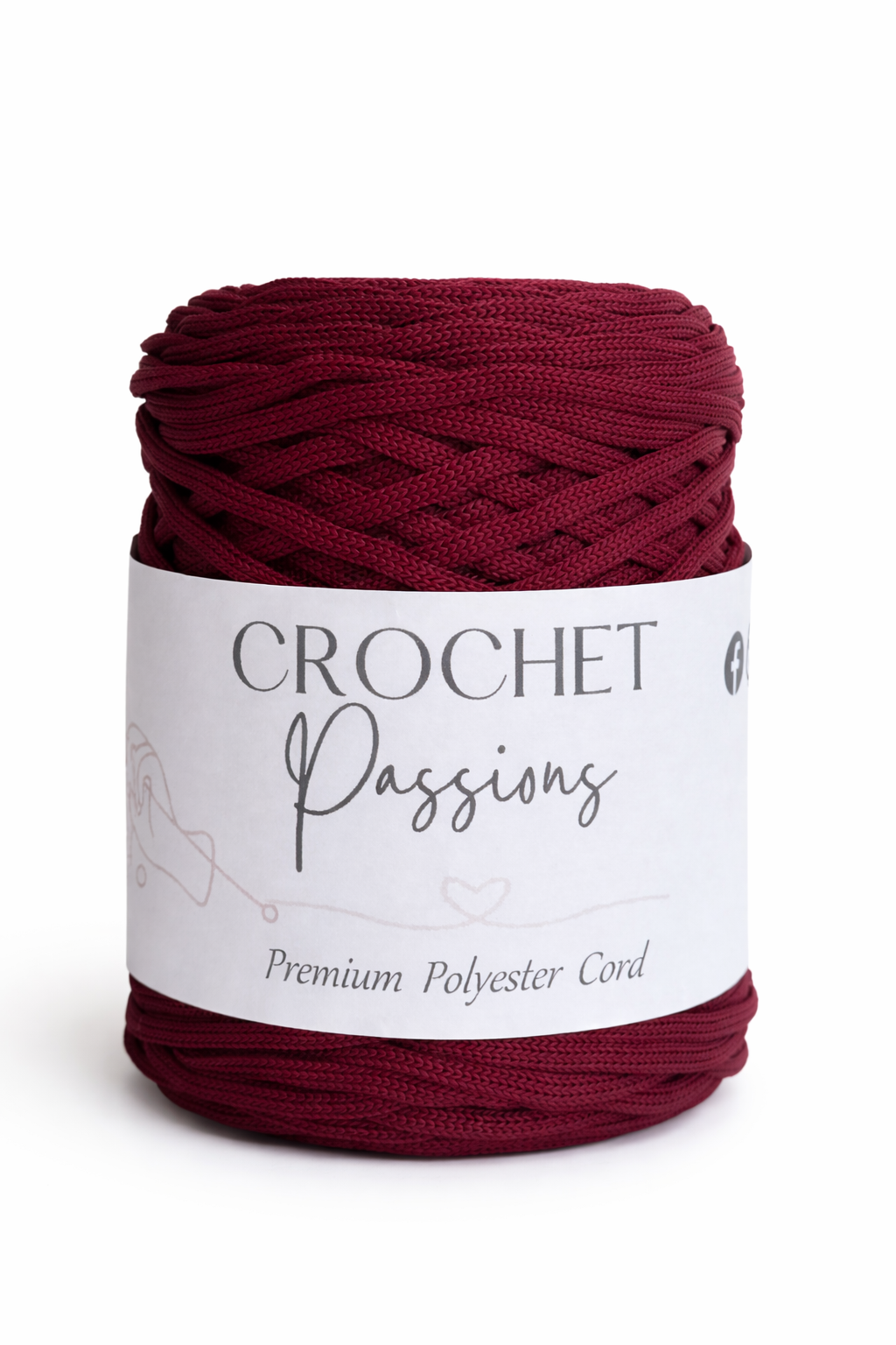 Flat Polyester Cord 5mm -  Wine