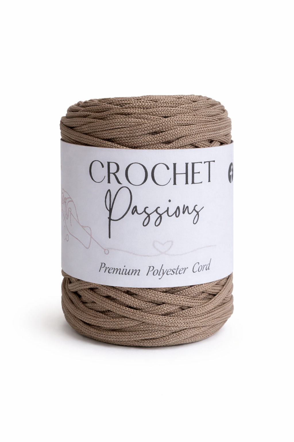 Flat Polyester Cord 5mm -  Straw