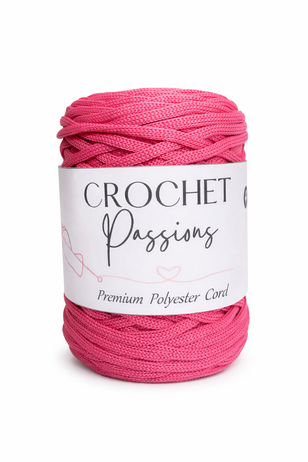 Flat Polyester Cord 5mm -  Candy Pink