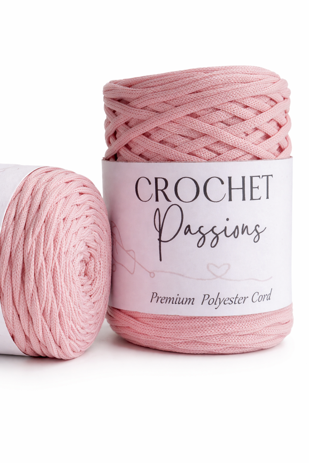 Flat Polyester Cord 5mm -  Pale Pink