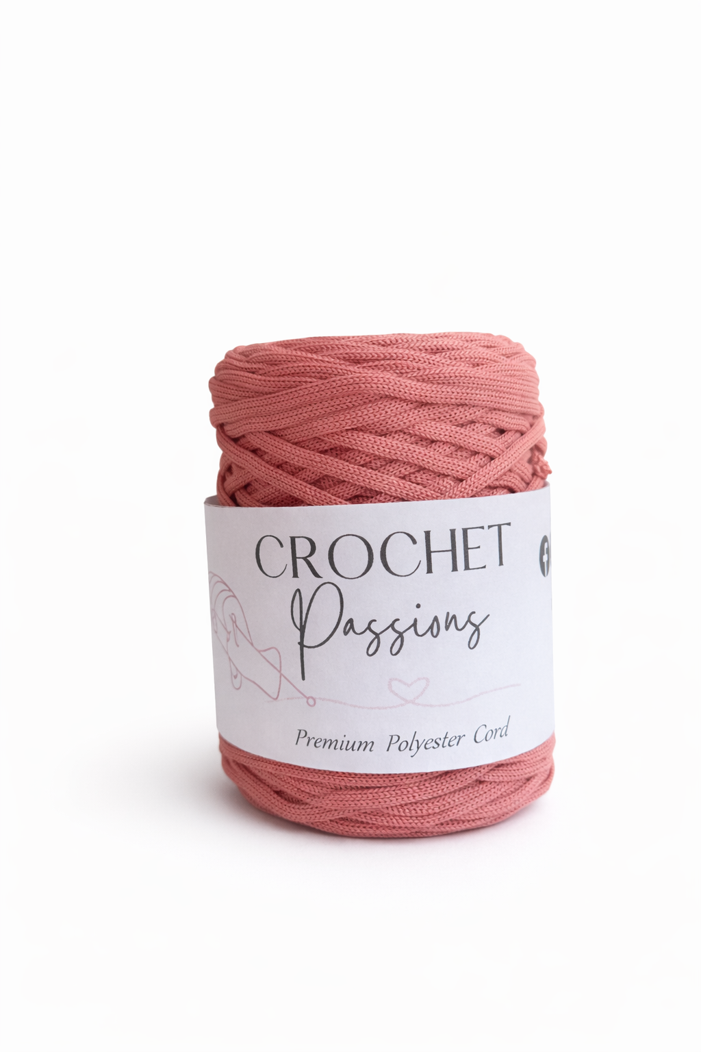 Flat Polyester Cord 5mm -  Coral