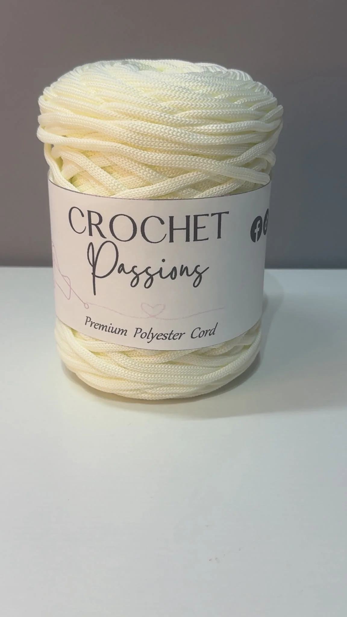 Flat Polyester Cord 5mm - Sour Cream
