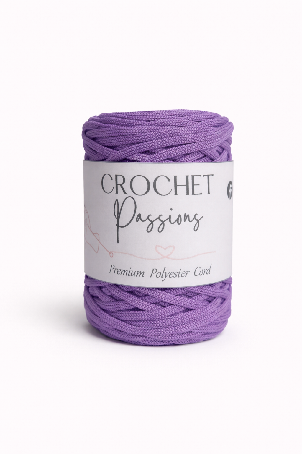 Flat Polyester Cord 5mm -  Lavender