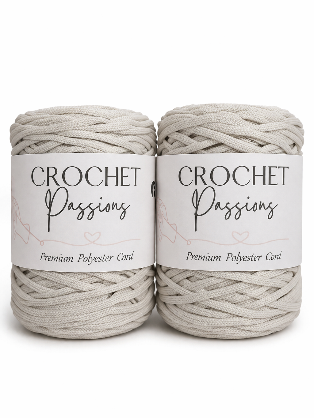 Flat Polyester Cord 5mm - Pearl